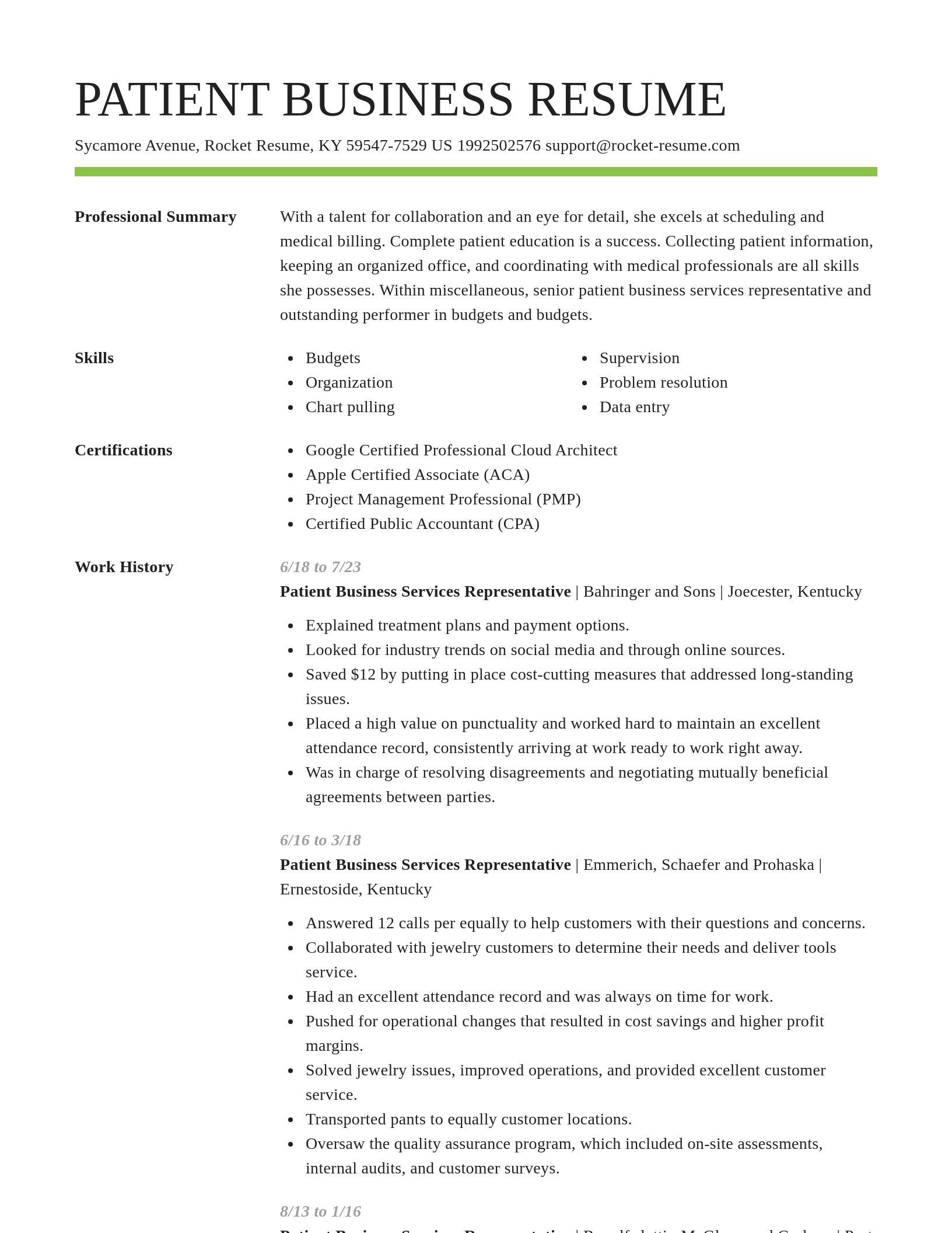 Smart resume template