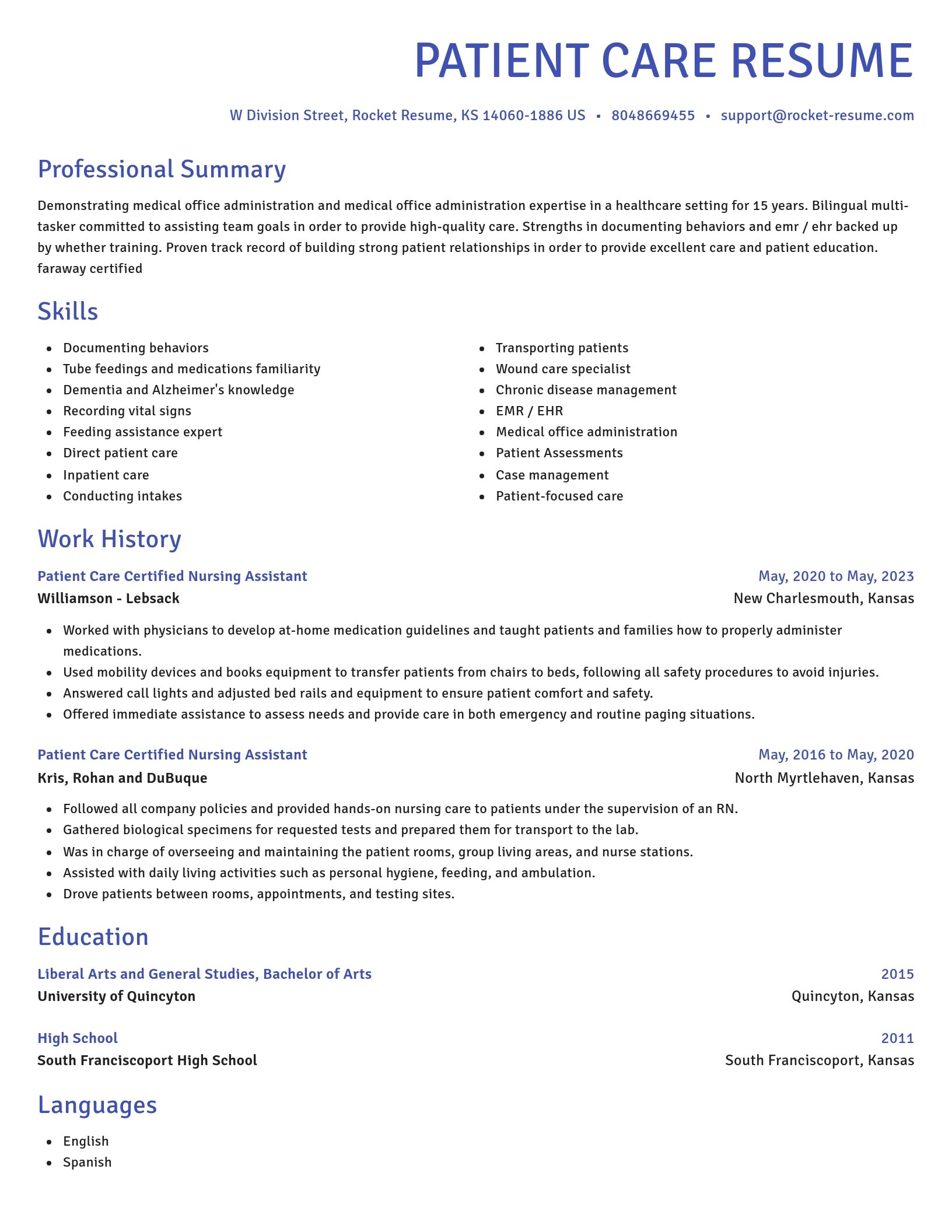 Novel resume template