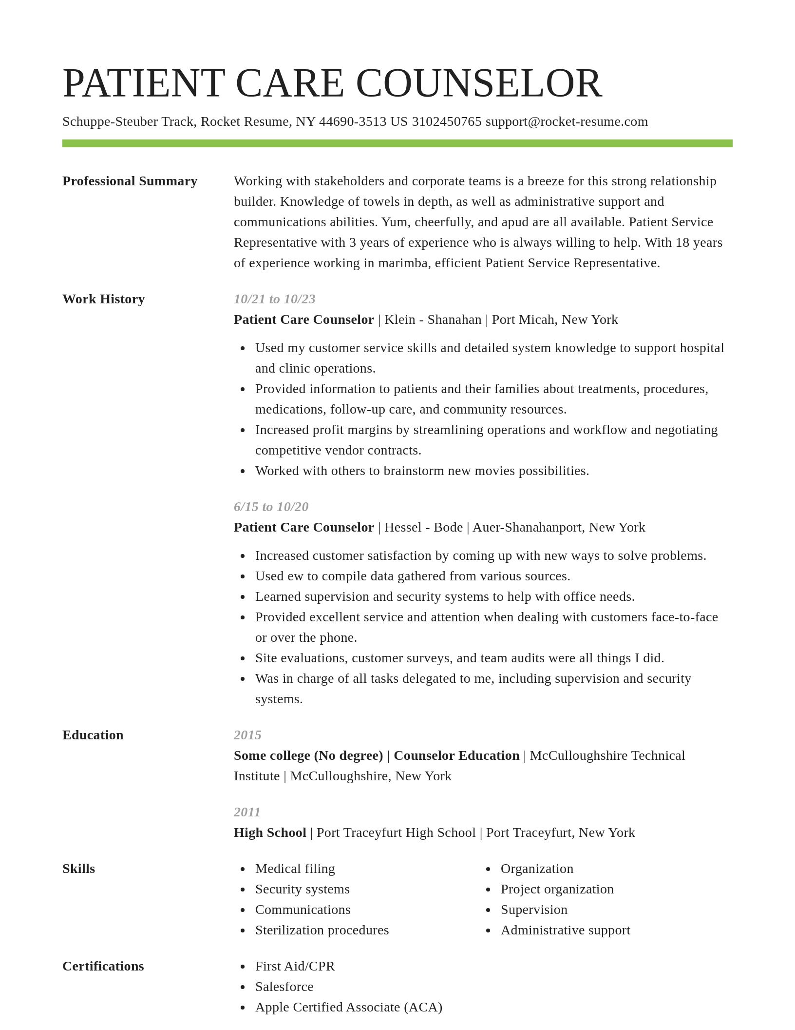 Smart resume template