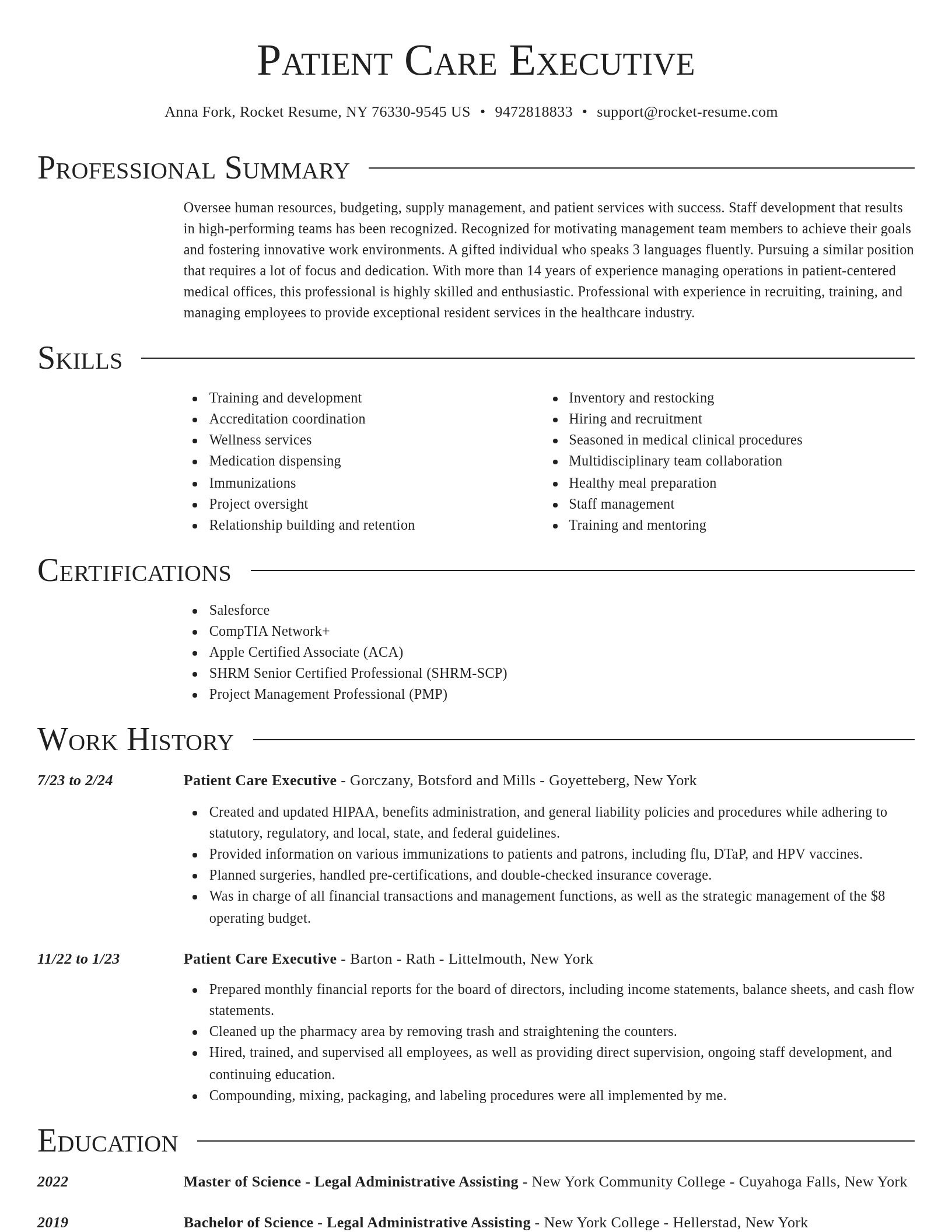 Director resume template