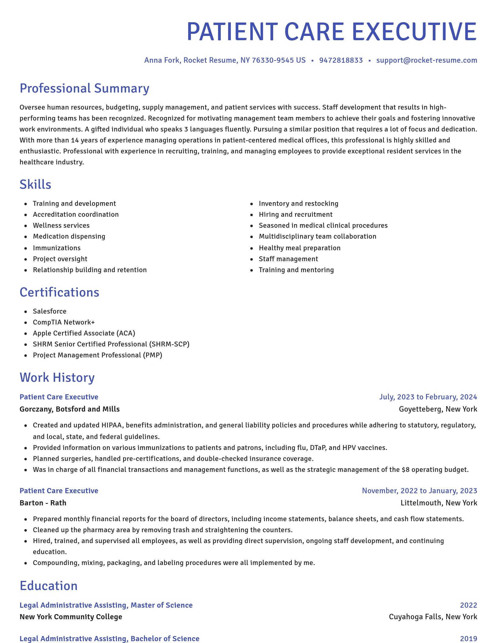 Novel resume template