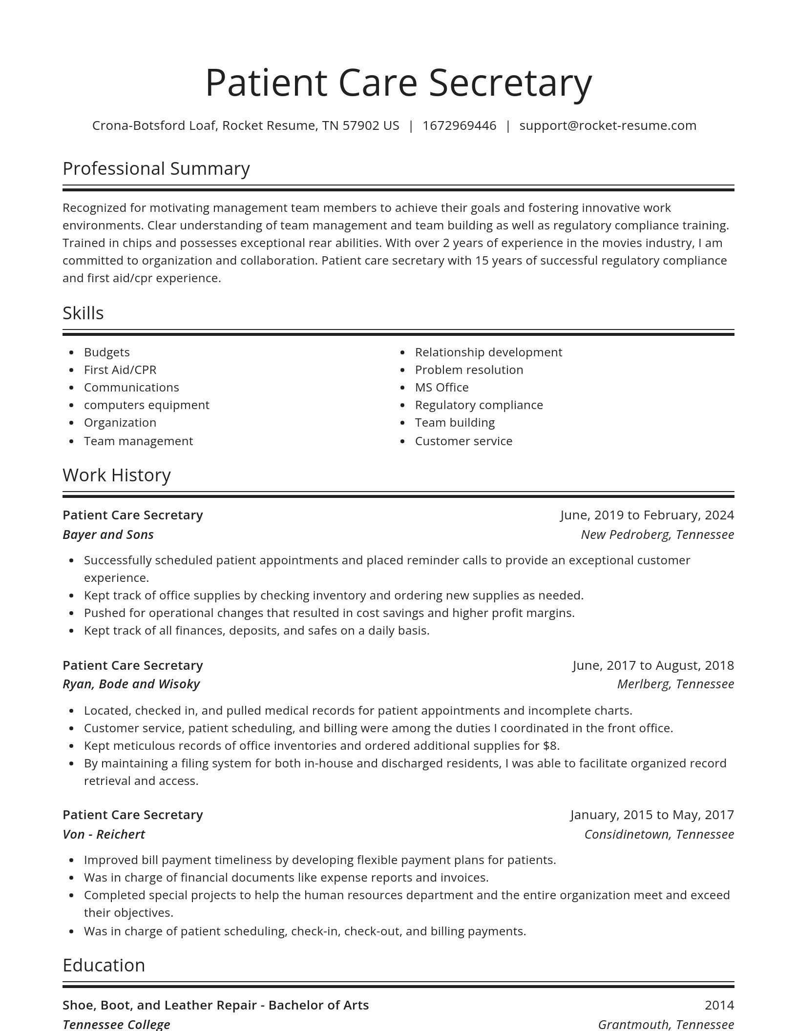 Spotlight resume template