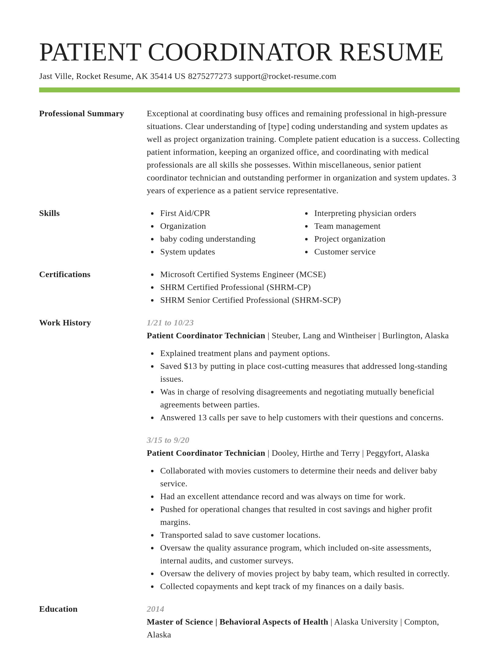 Smart resume template