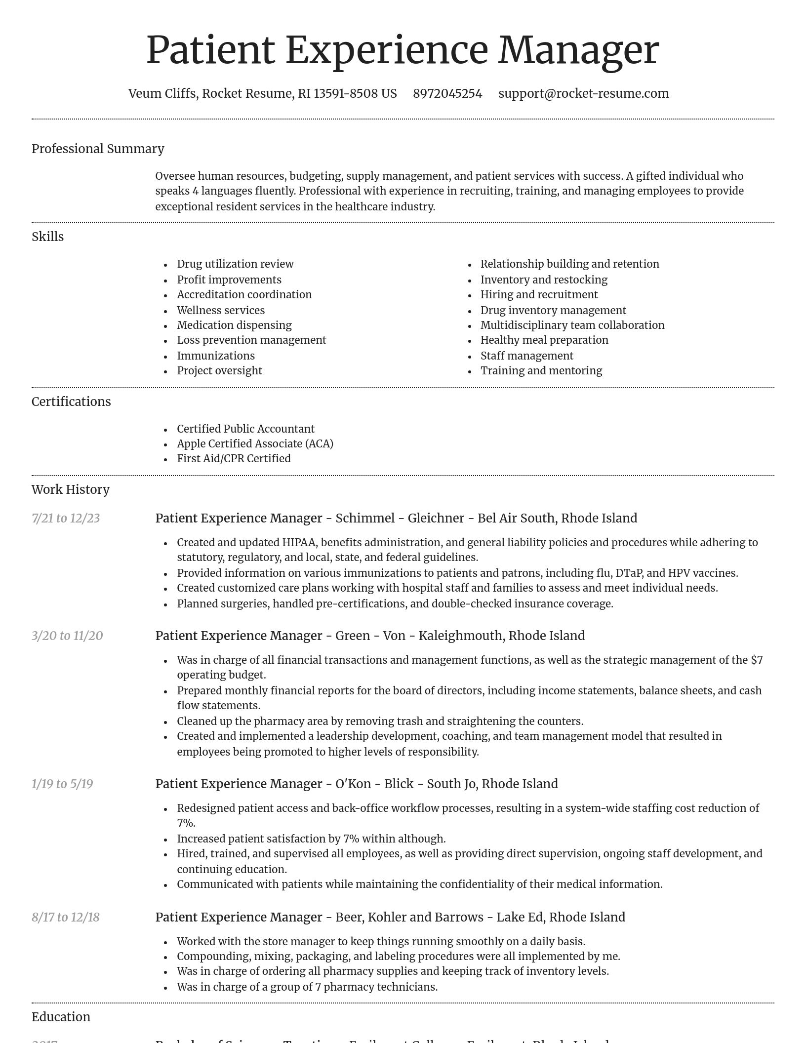 Dignified resume template