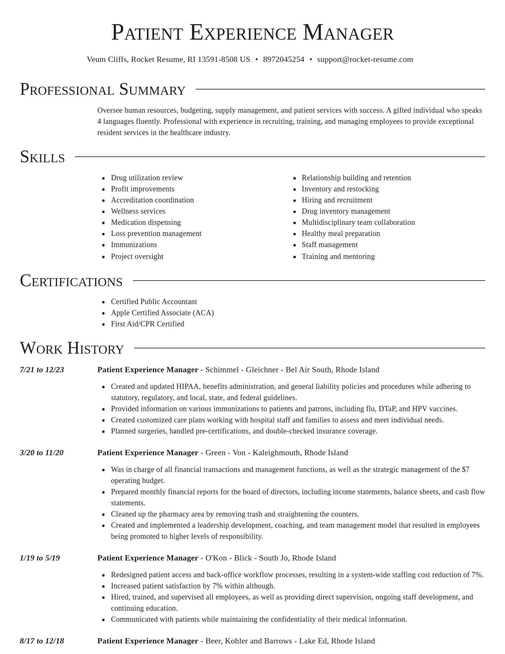 Director resume template
