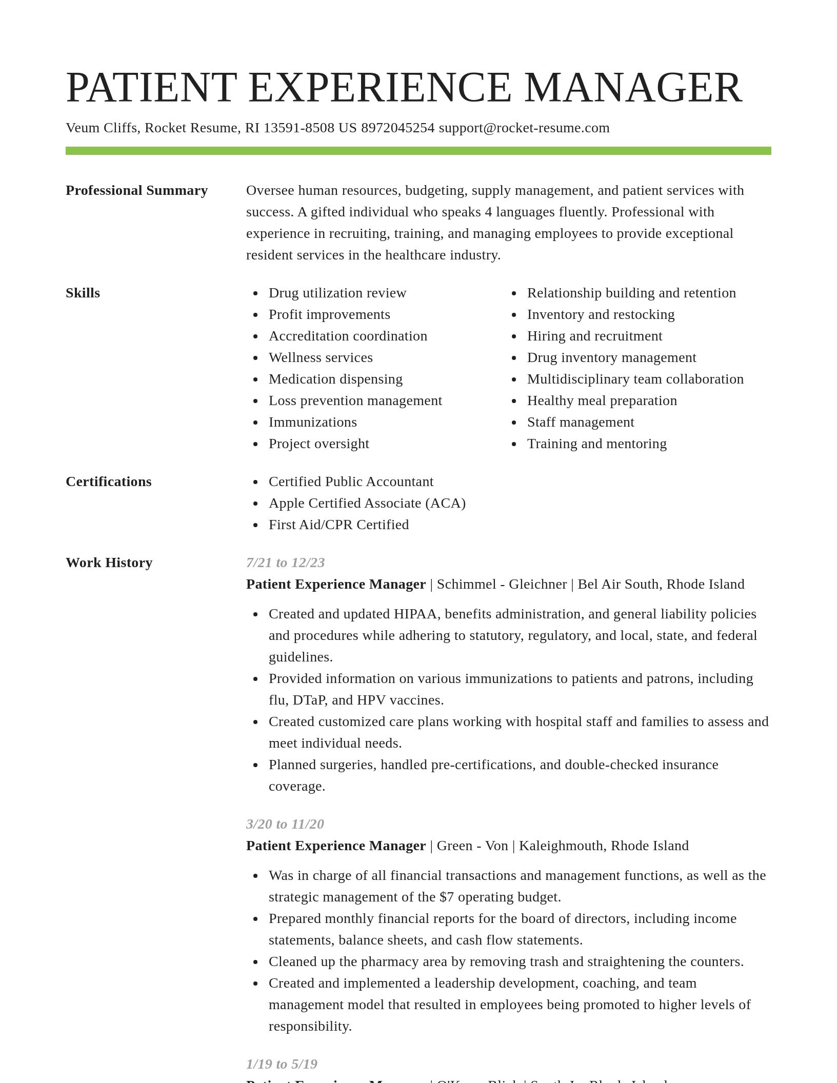 Smart resume template
