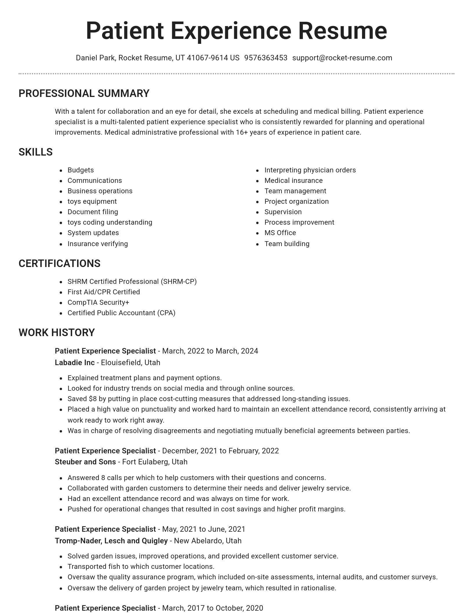 Brilliant resume template