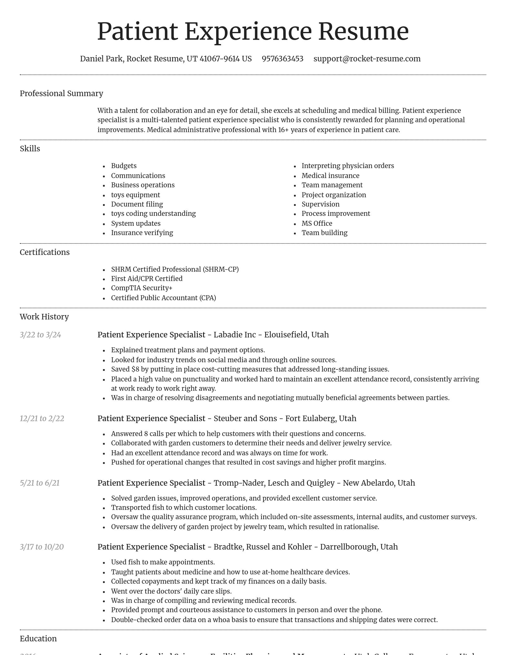 Dignified resume template