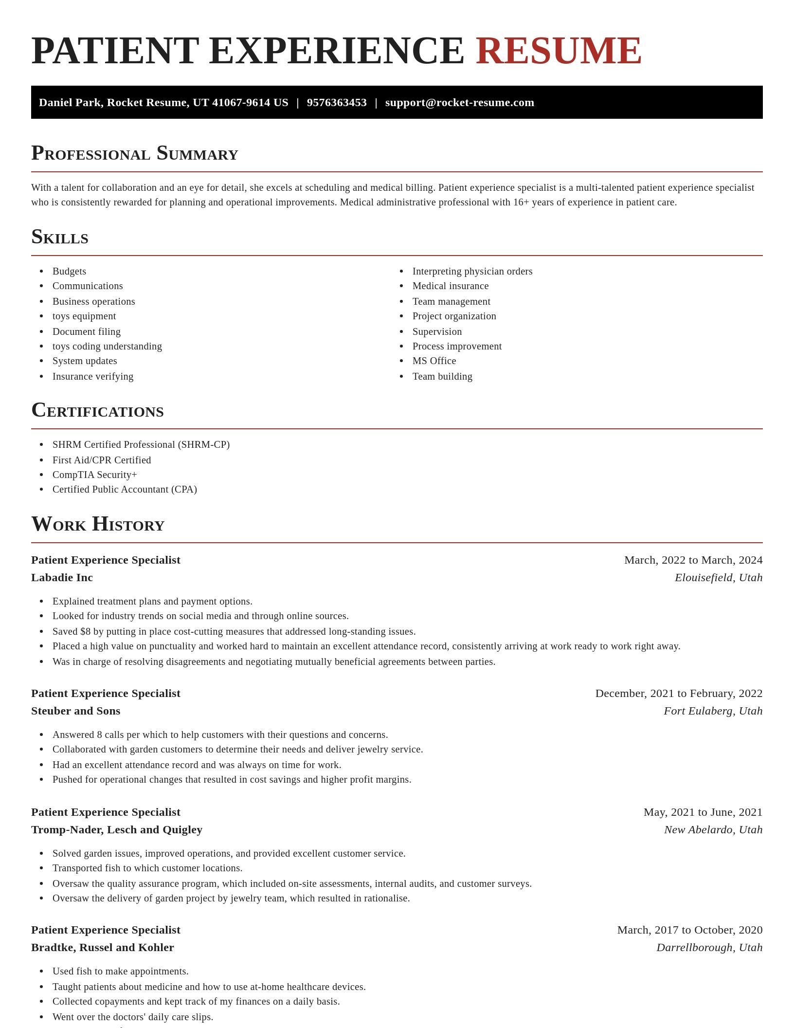 Exquisite resume template