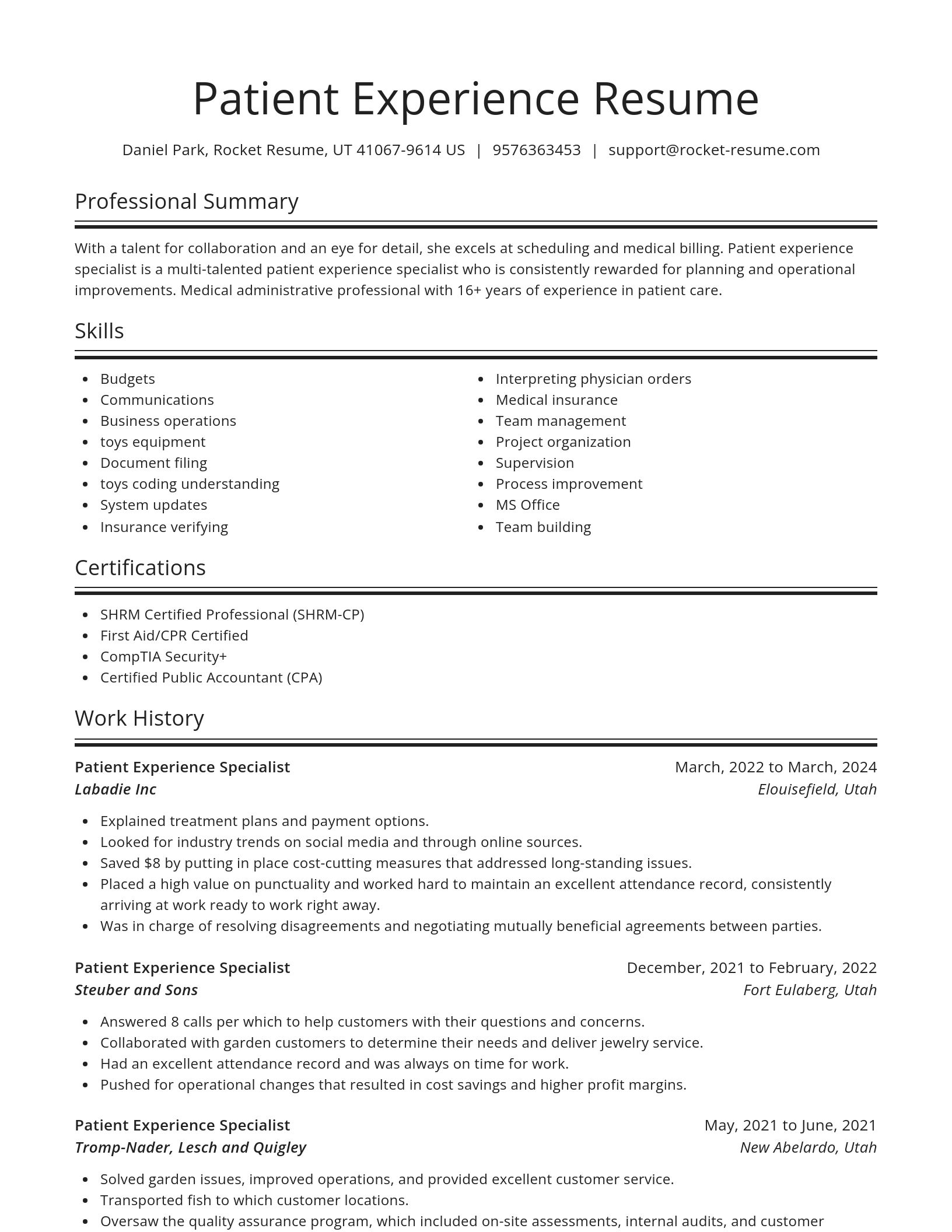 Spotlight resume template