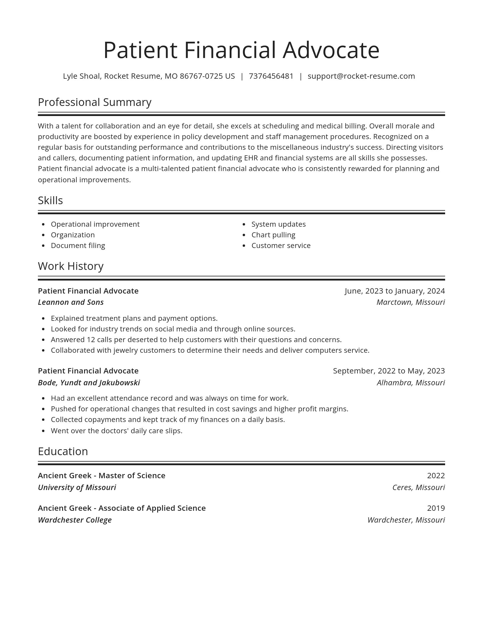 Spotlight resume template