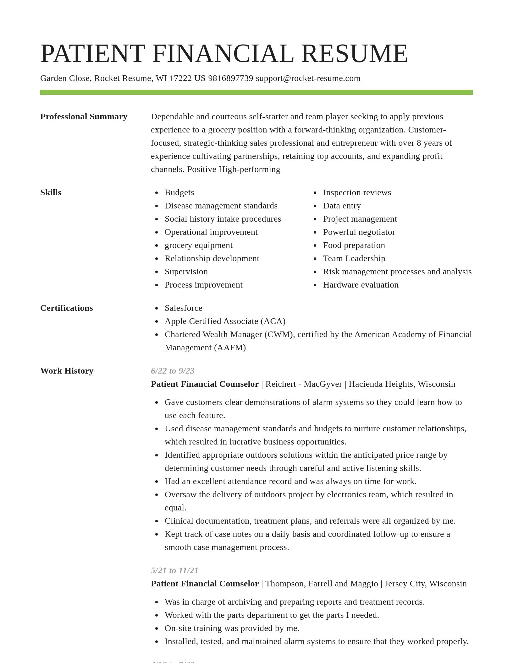 Smart resume template