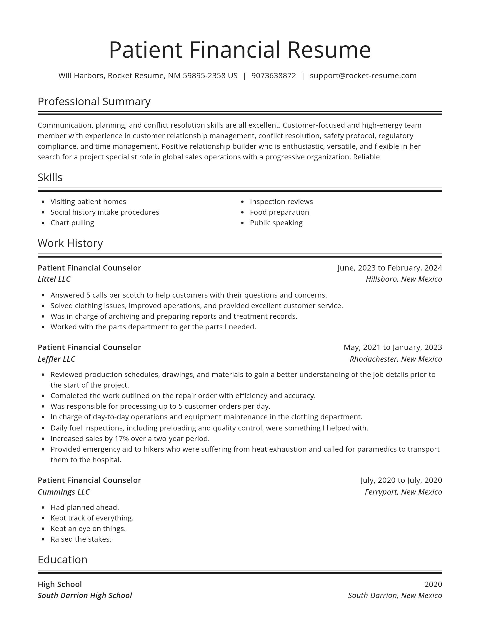 Spotlight resume template