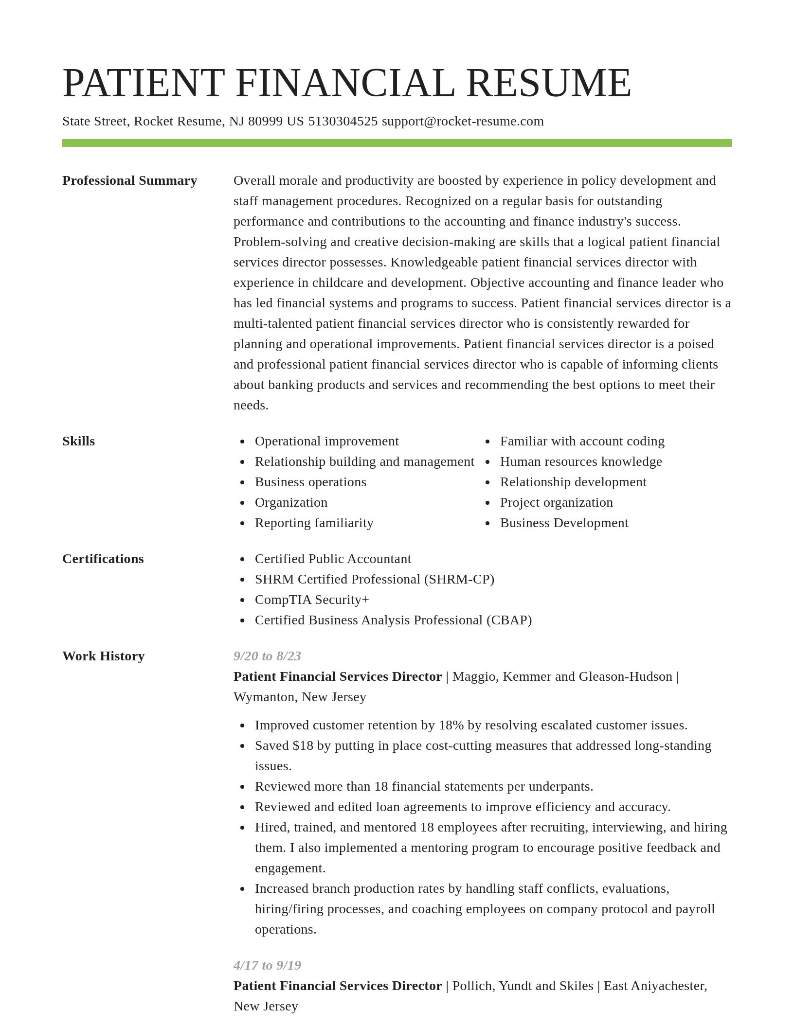 Smart resume template
