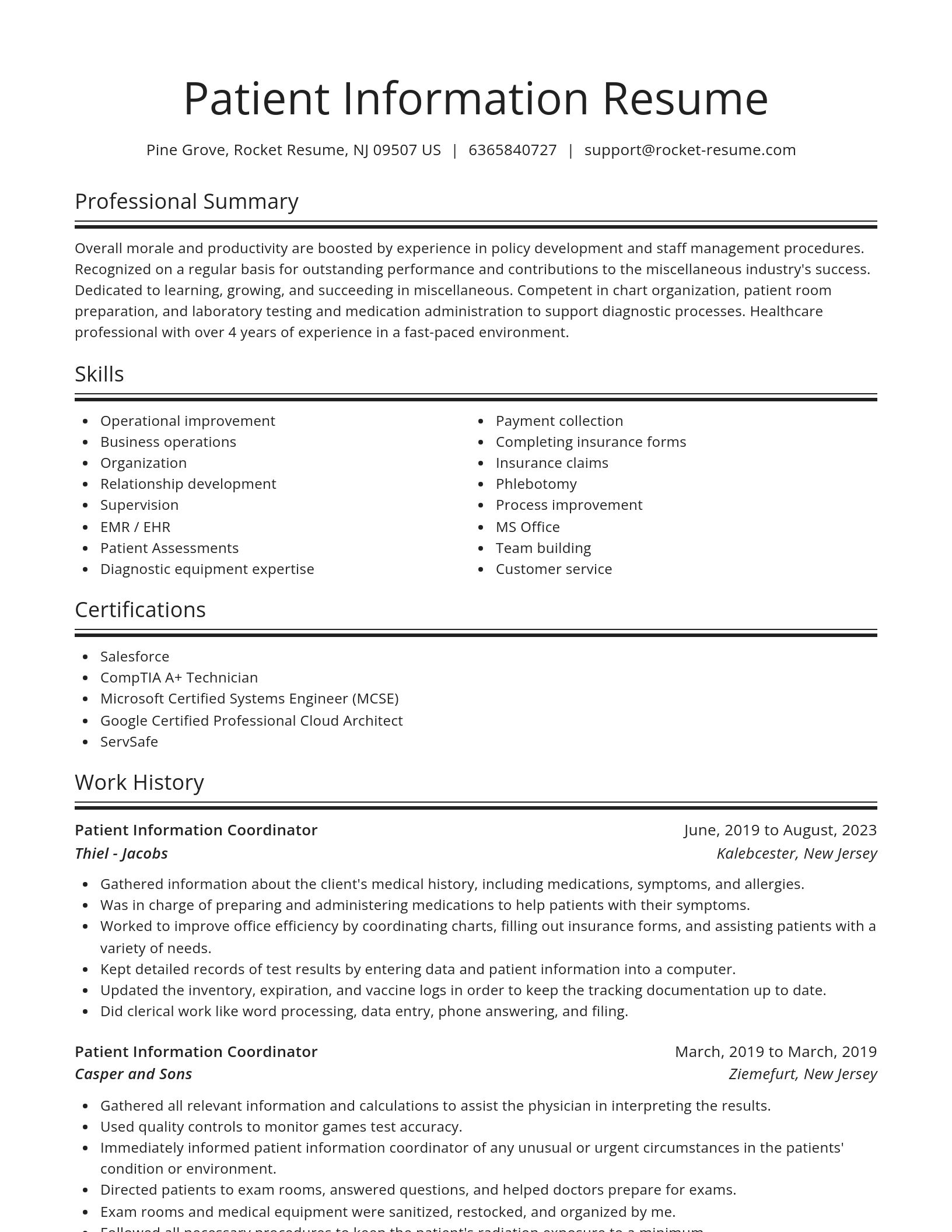 Spotlight resume template