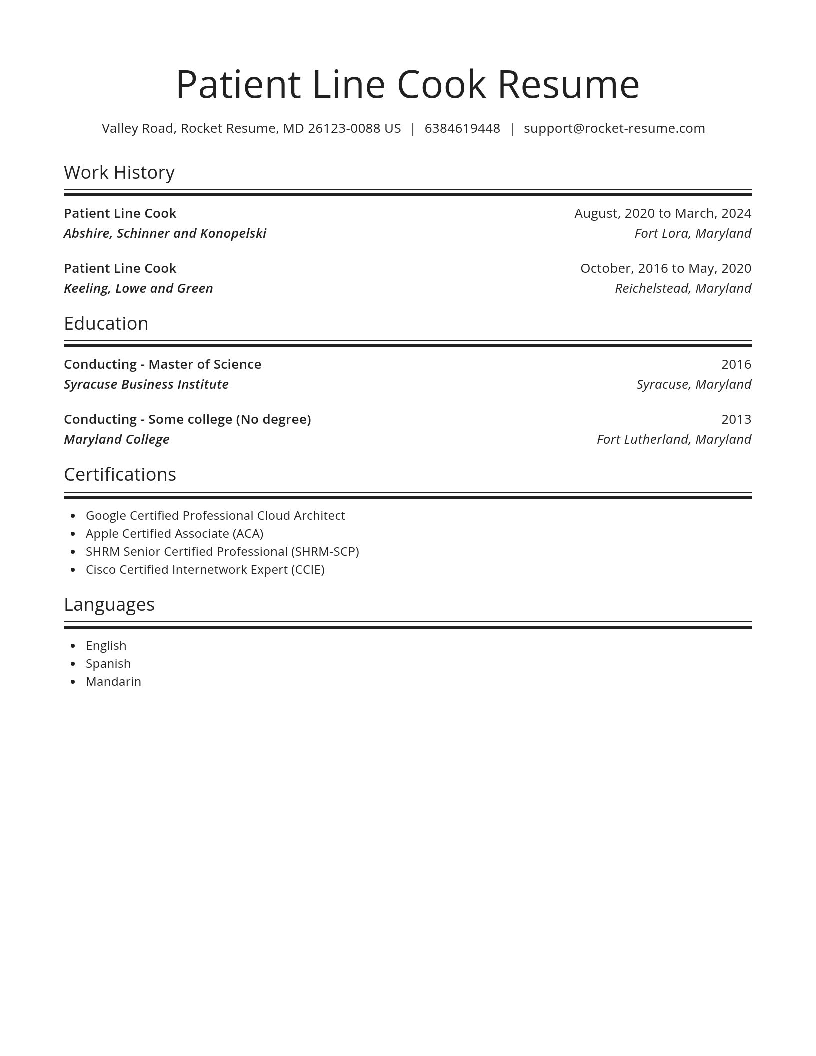 Spotlight resume template