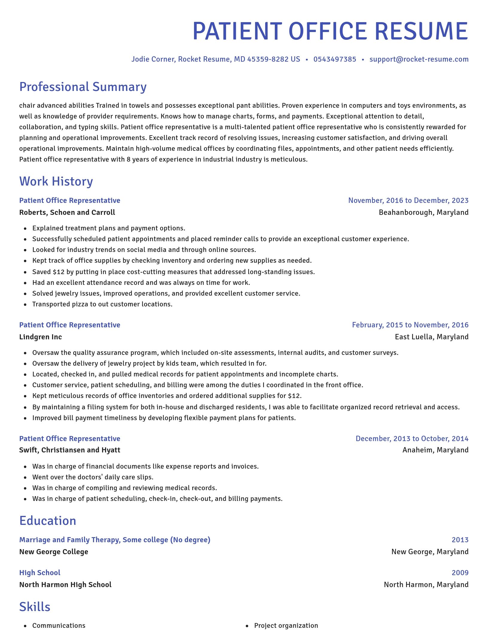 Novel resume template