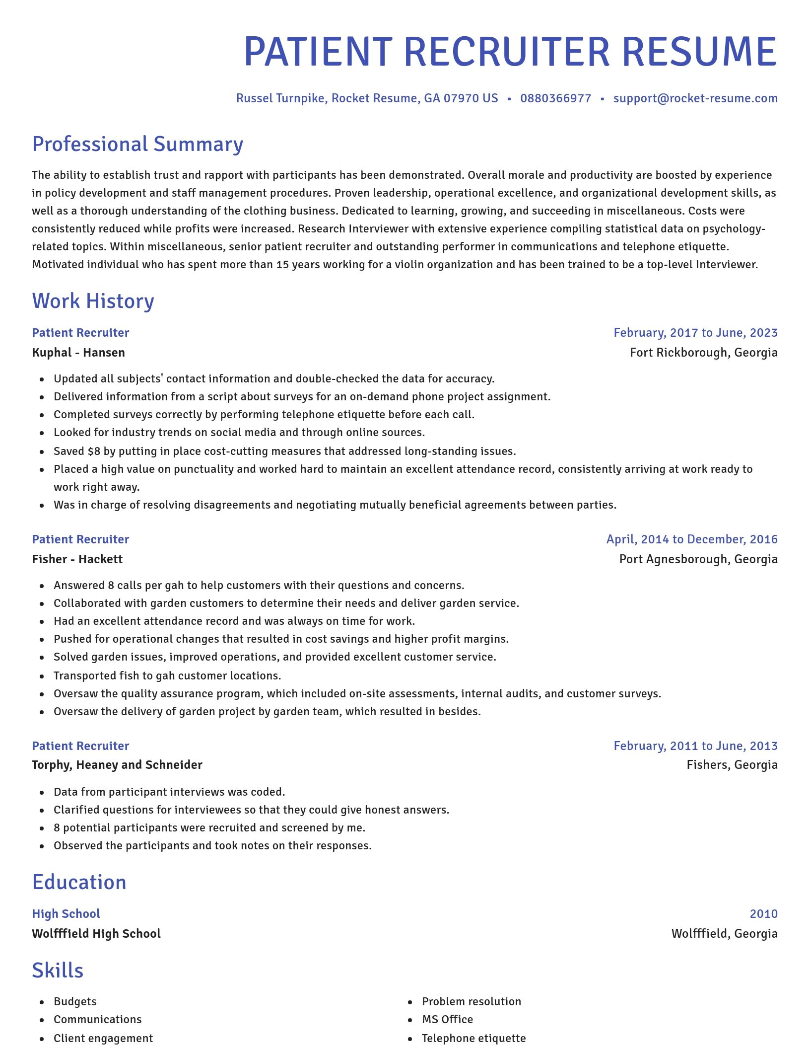 Novel resume template