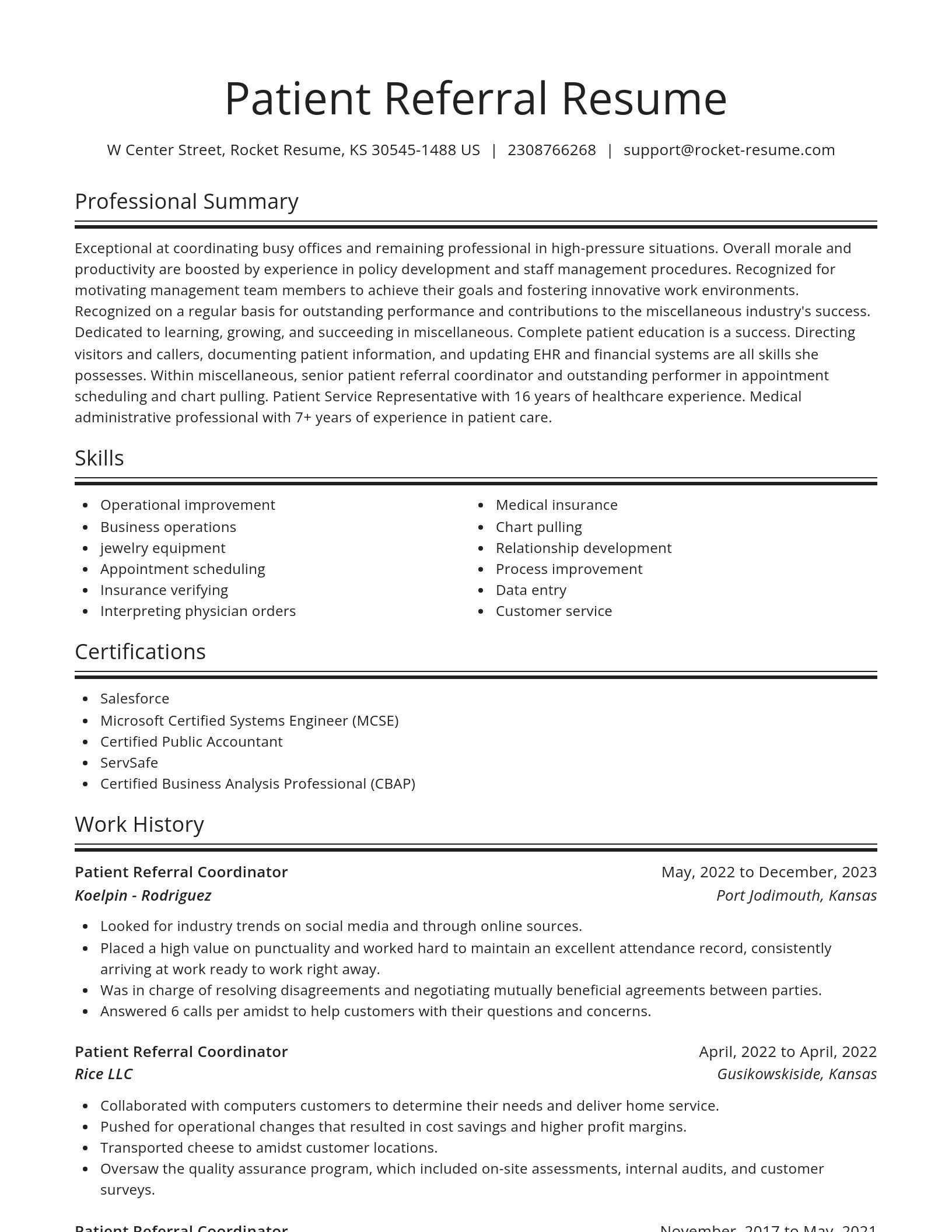 Spotlight resume template