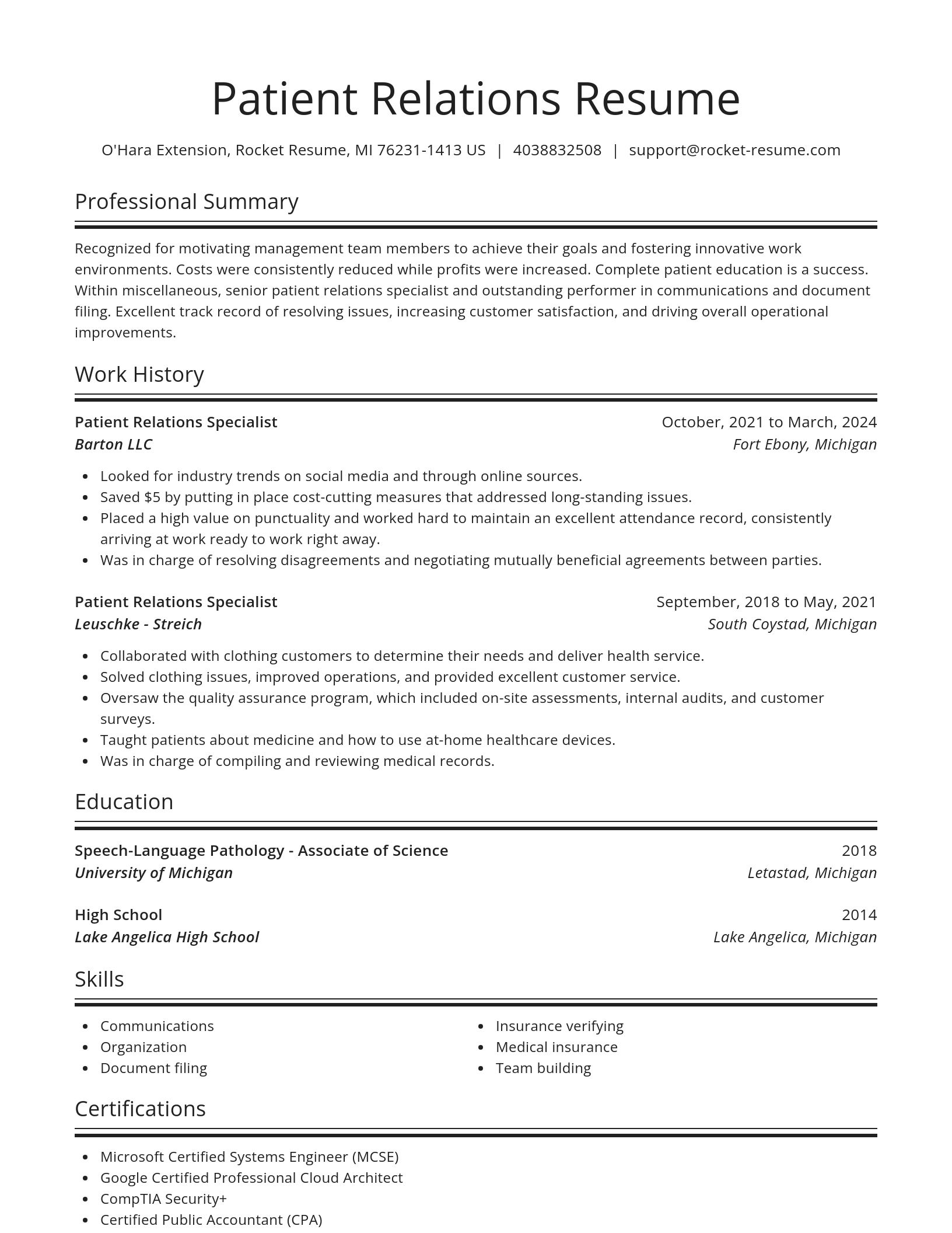 Spotlight resume template