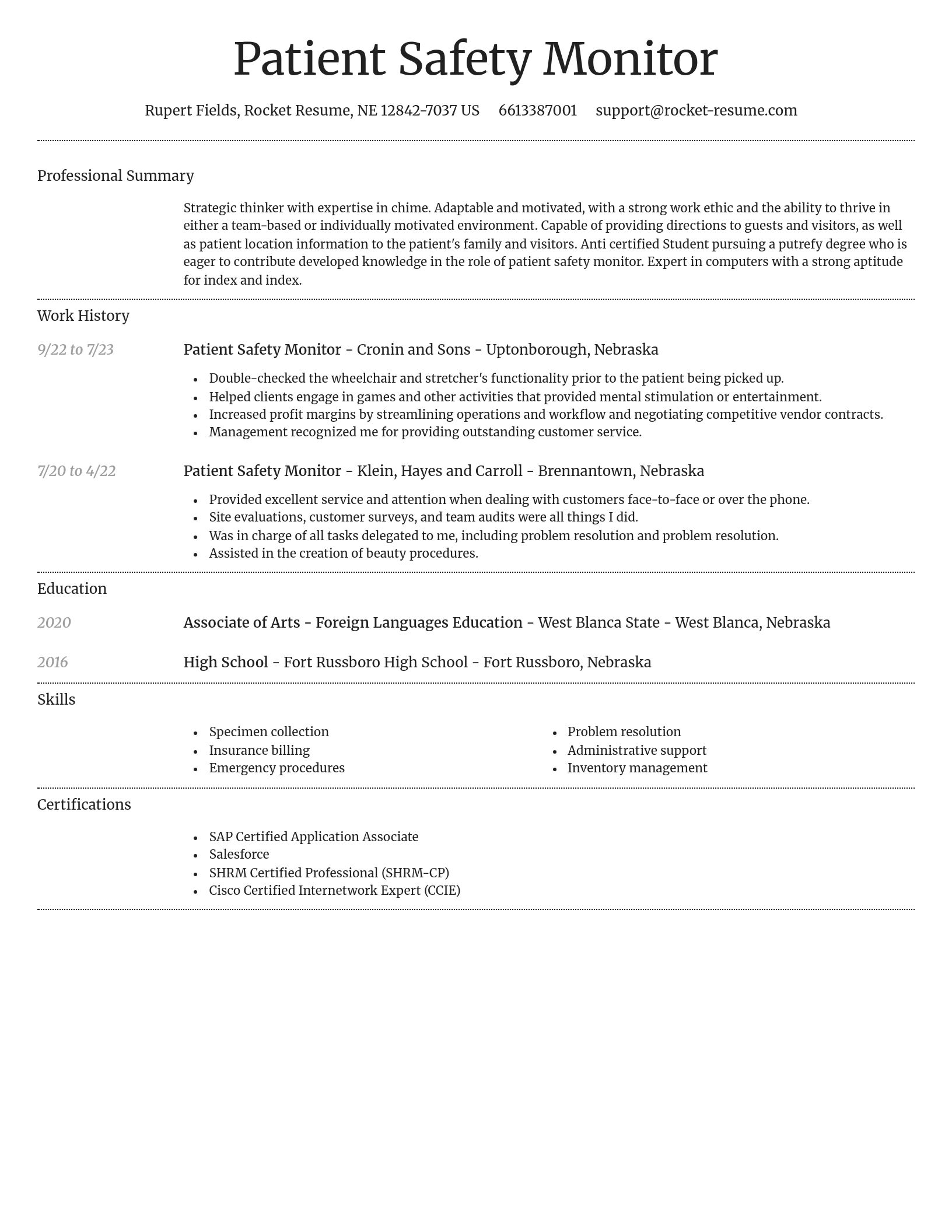 Dignified resume template