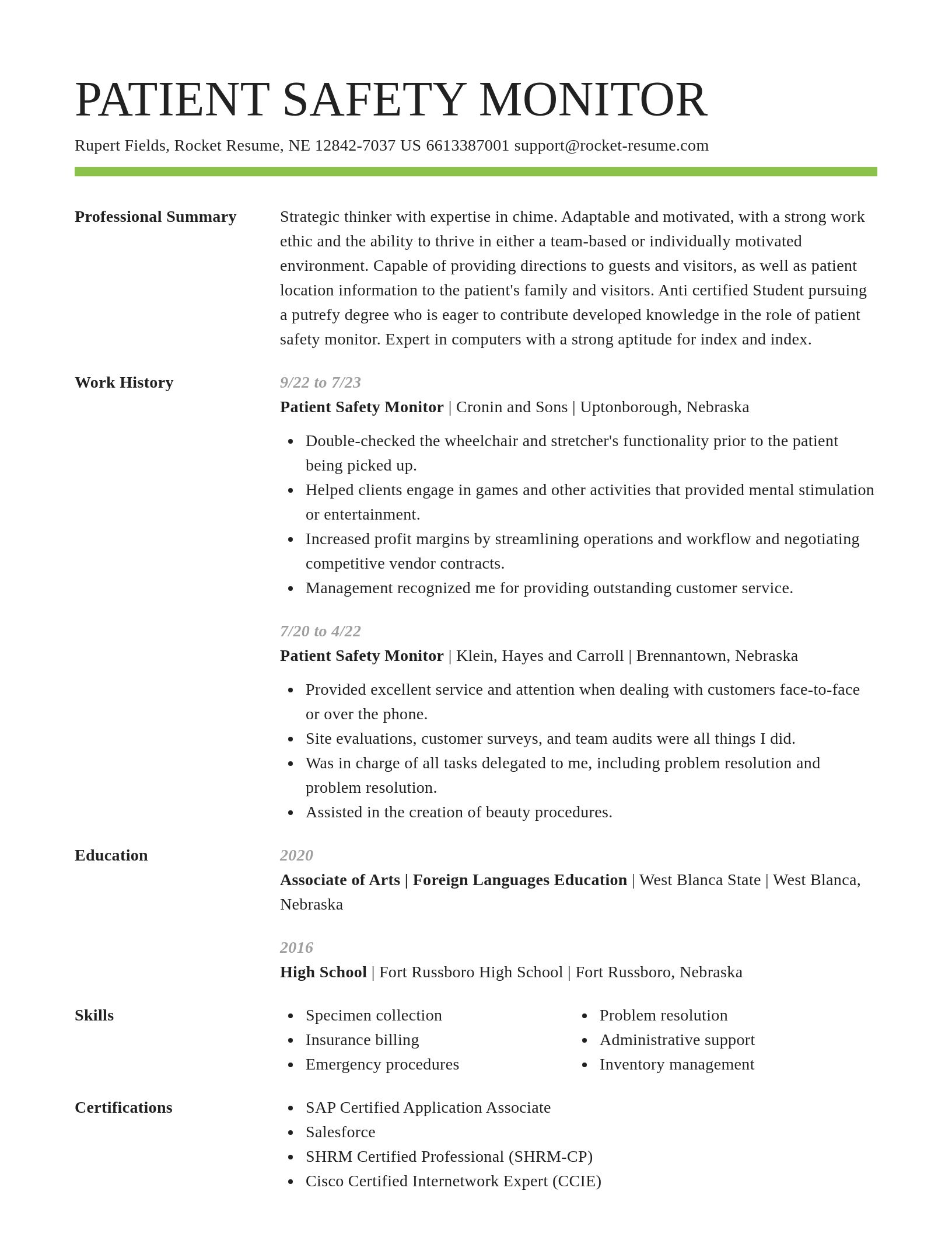 Smart resume template