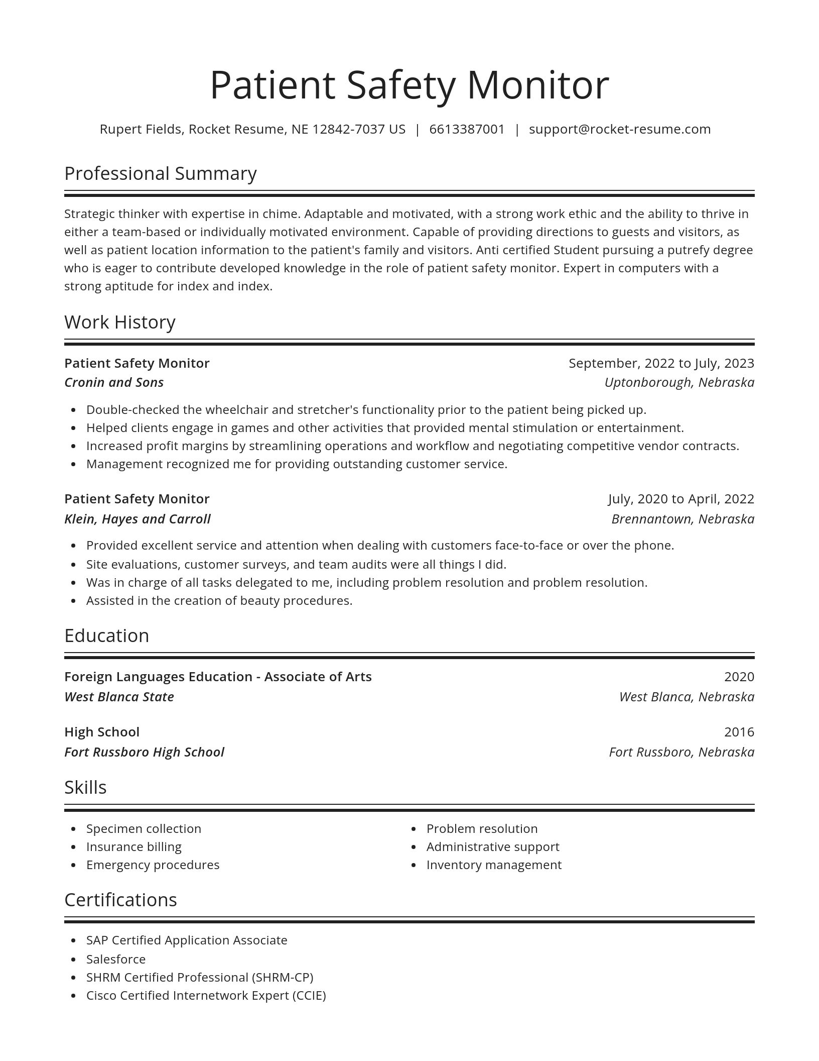 Spotlight resume template