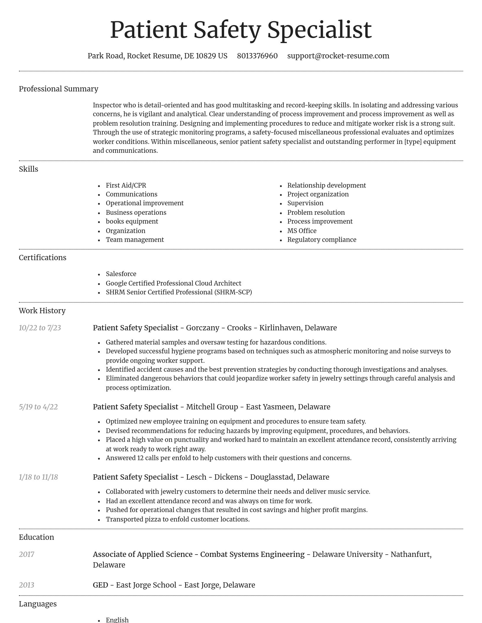 Dignified resume template