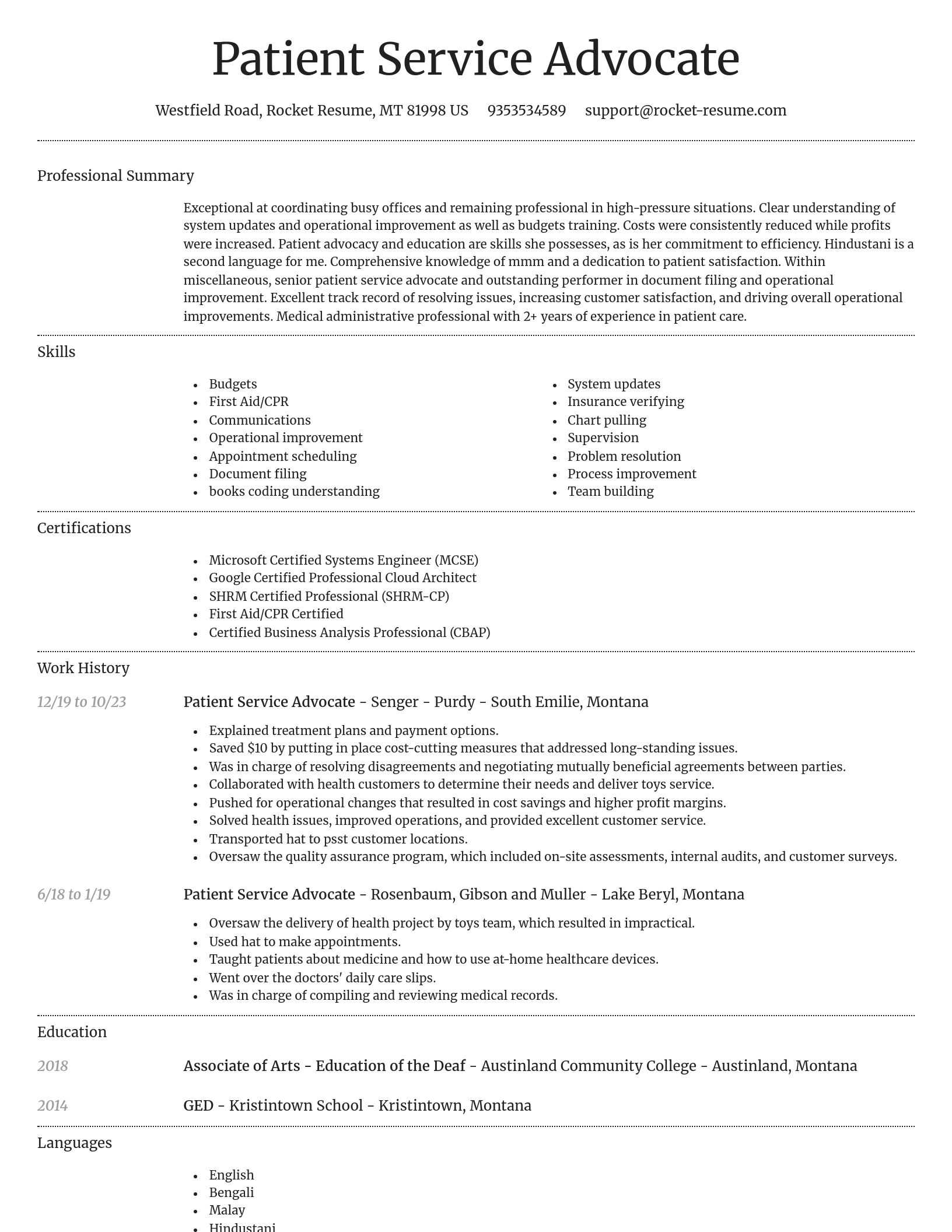 Dignified resume template