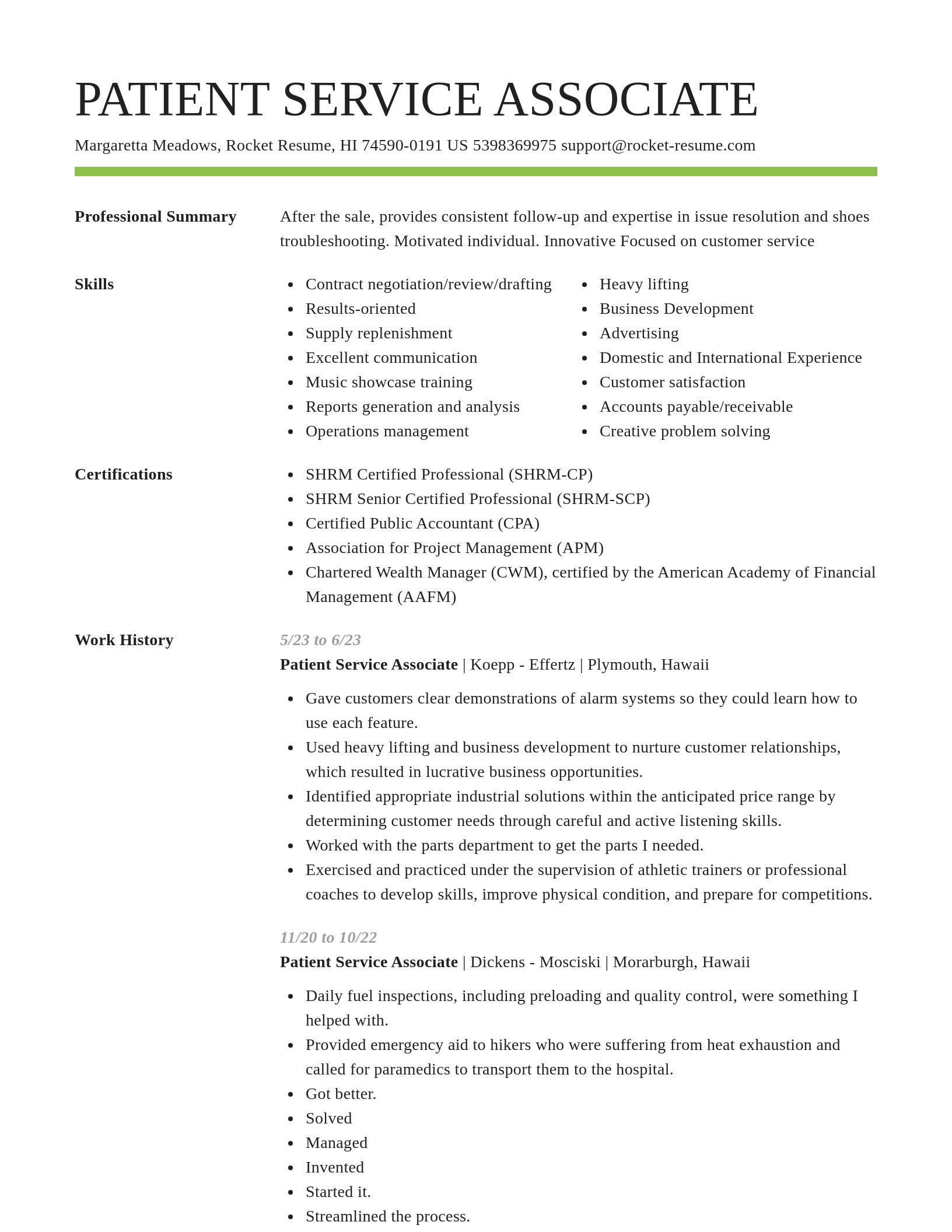 Smart resume template