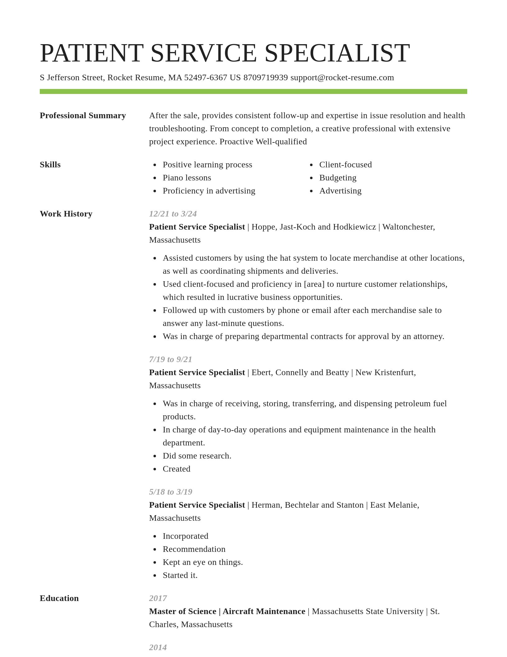 Smart resume template