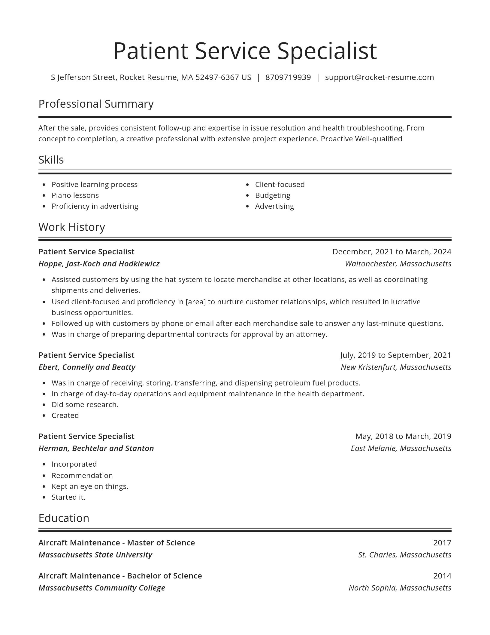 Spotlight resume template