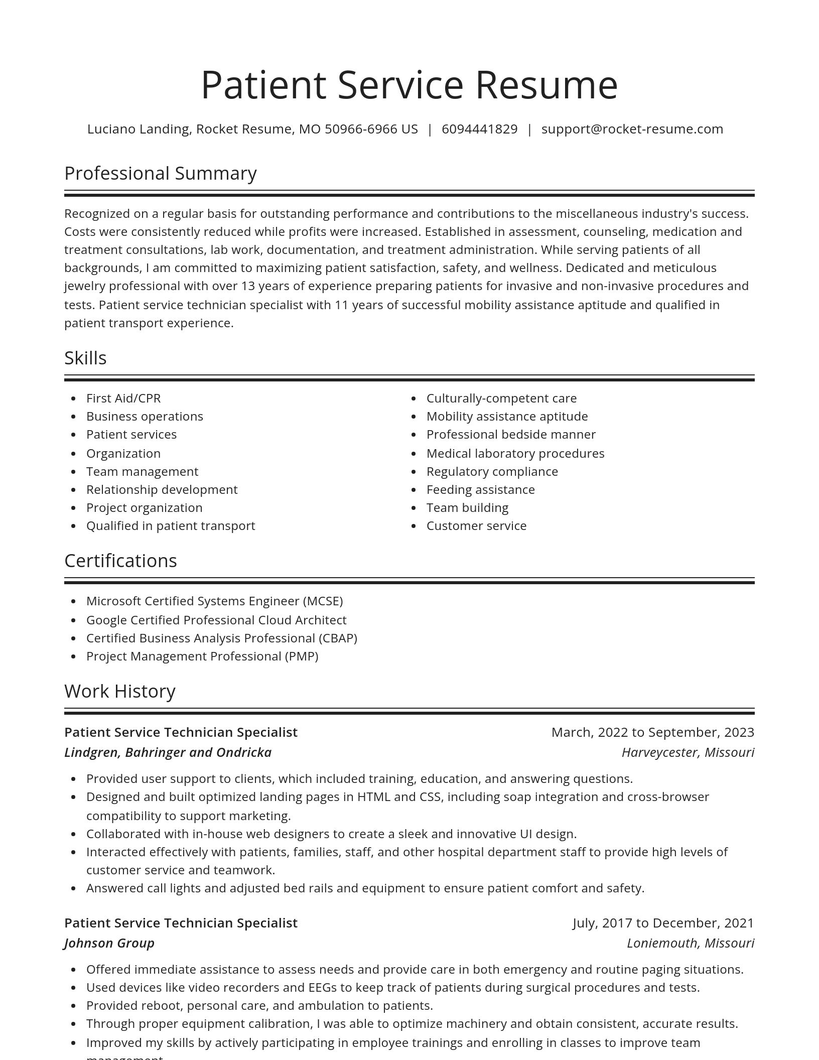 Spotlight resume template