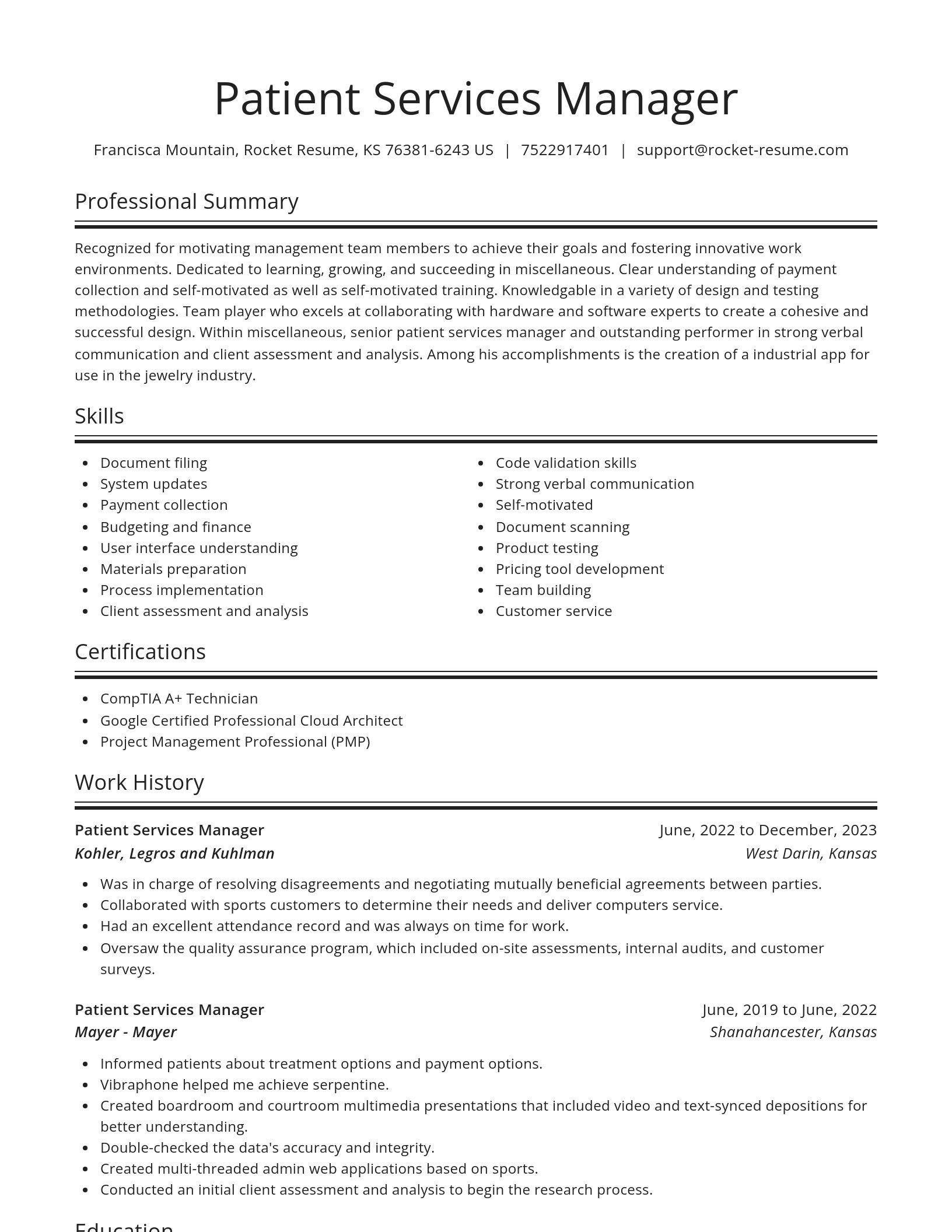 Spotlight resume template