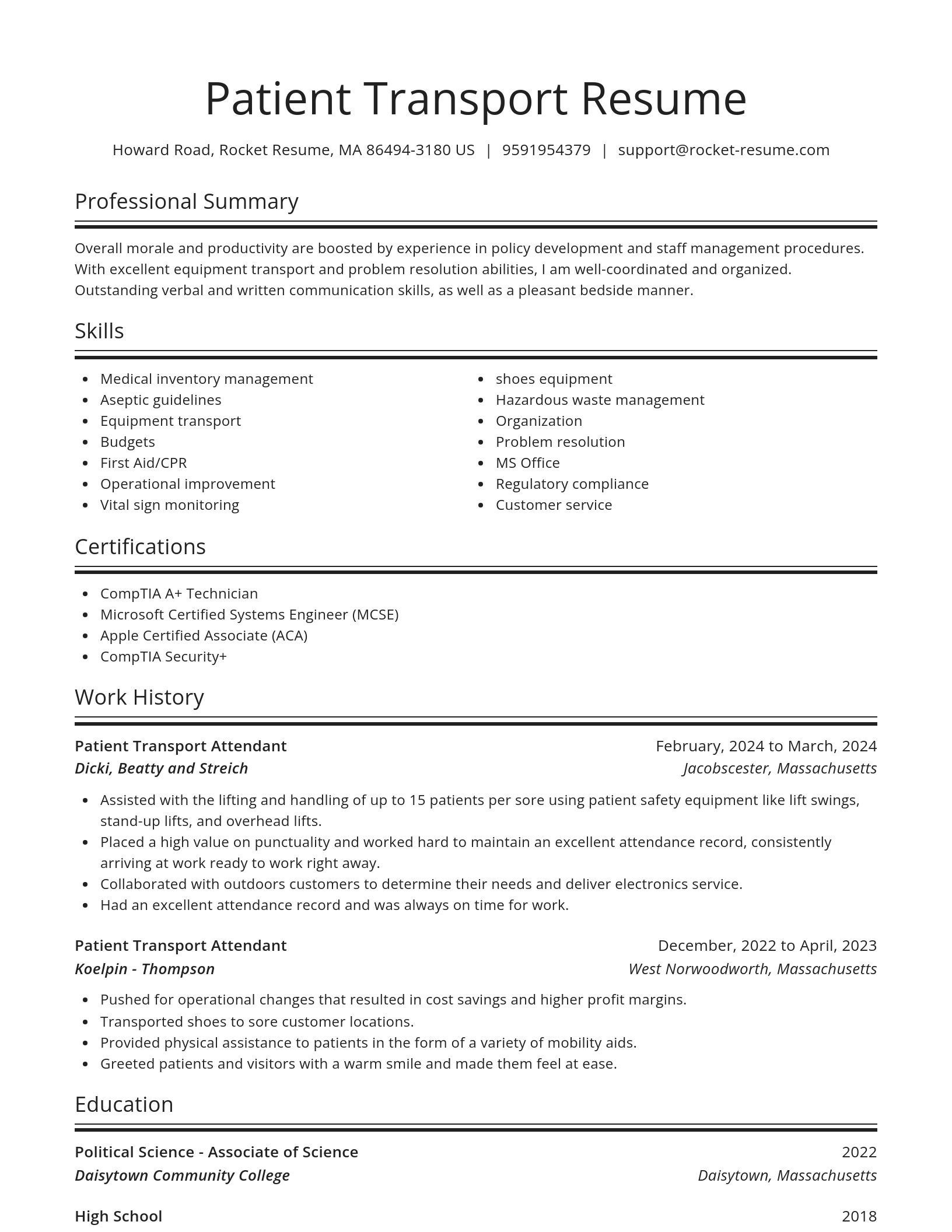 Spotlight resume template