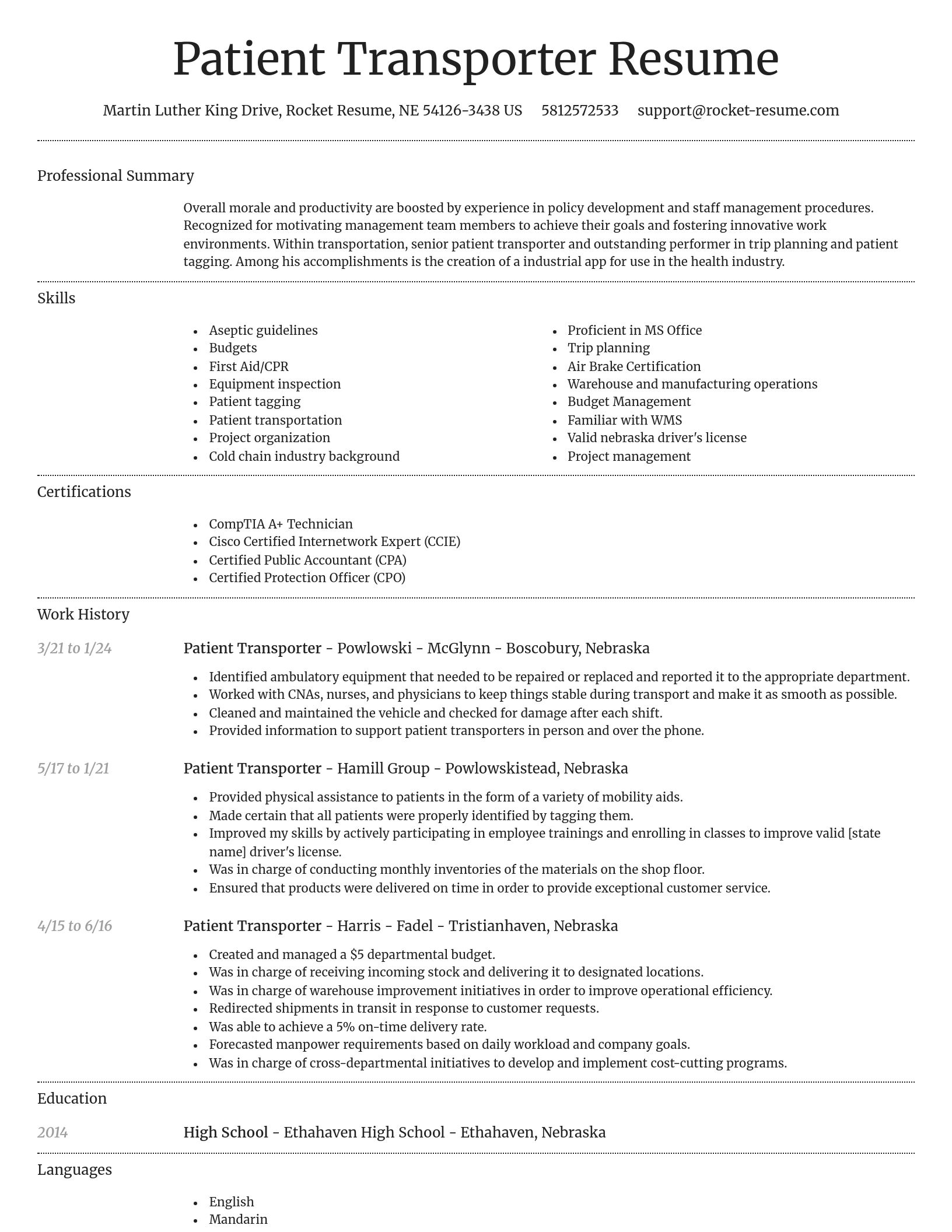 Dignified resume template