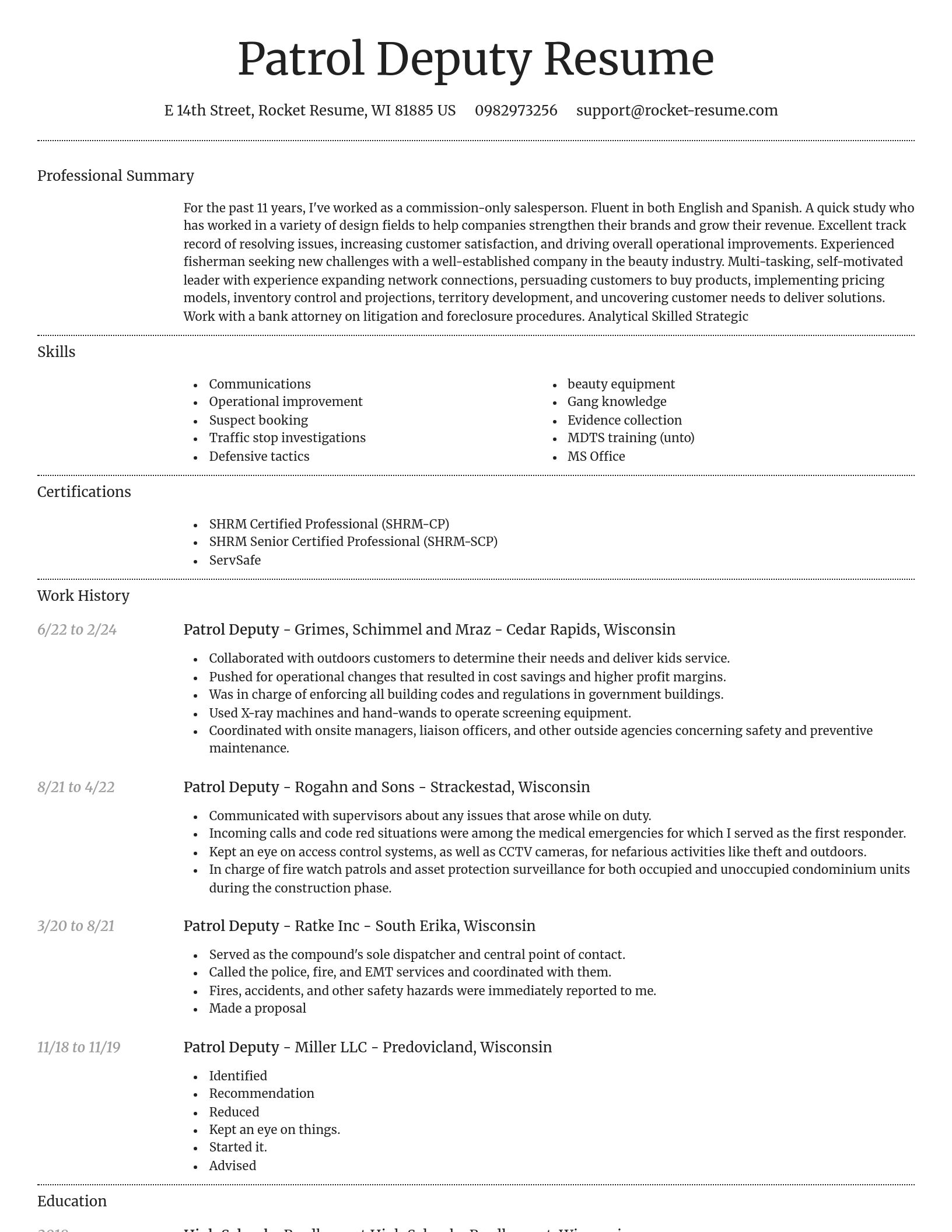 Dignified resume template
