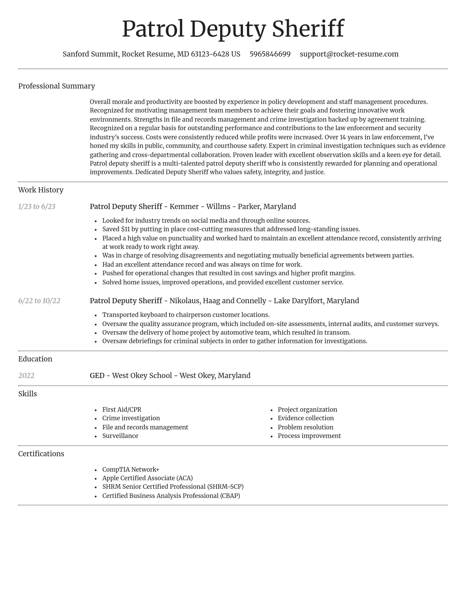 Dignified resume template