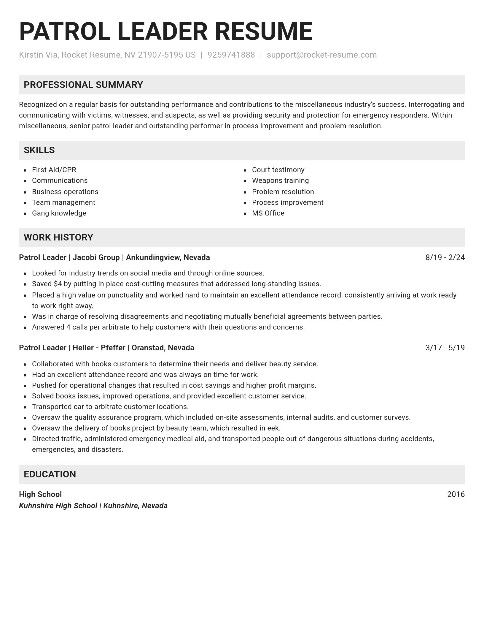 Genius resume template