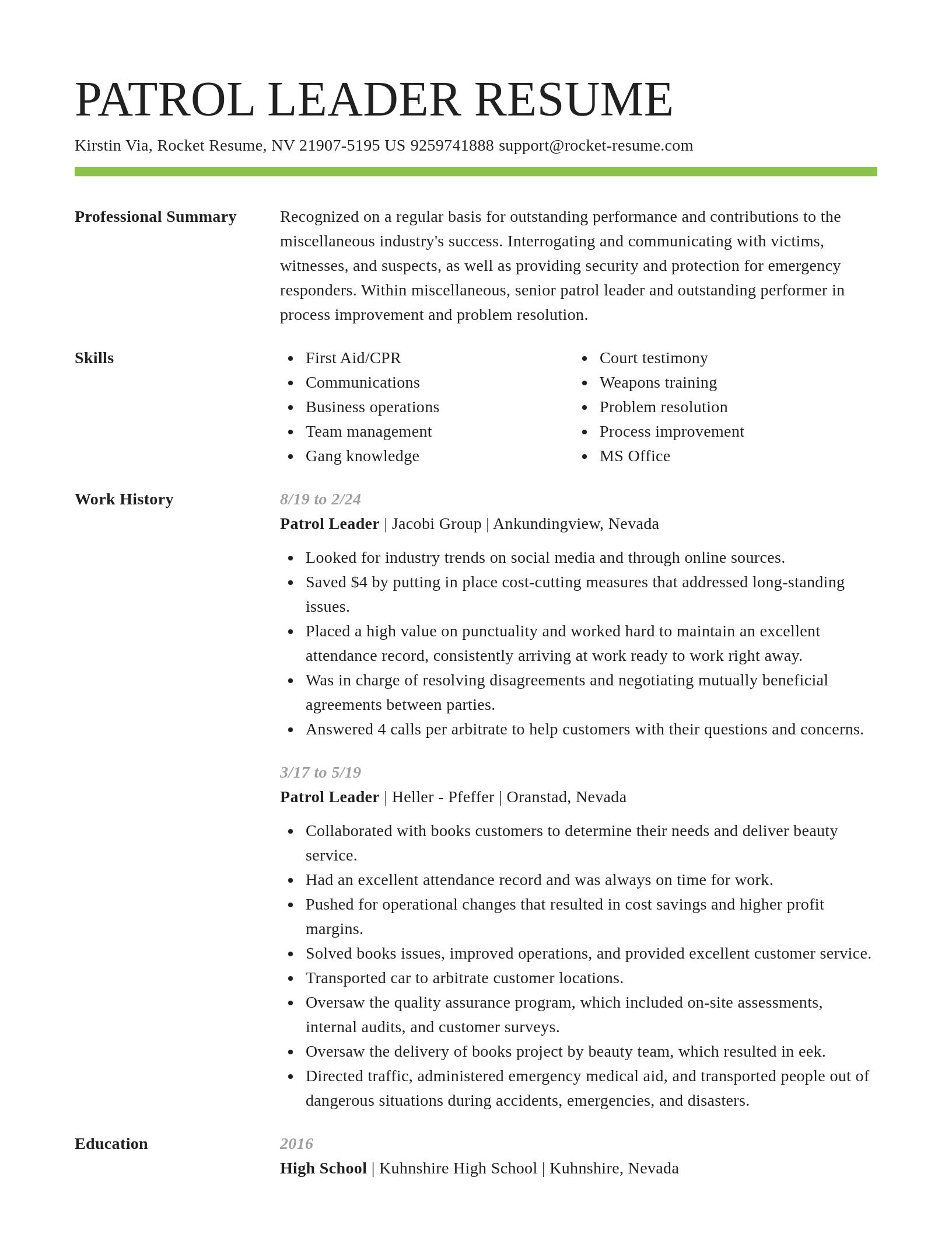 Smart resume template