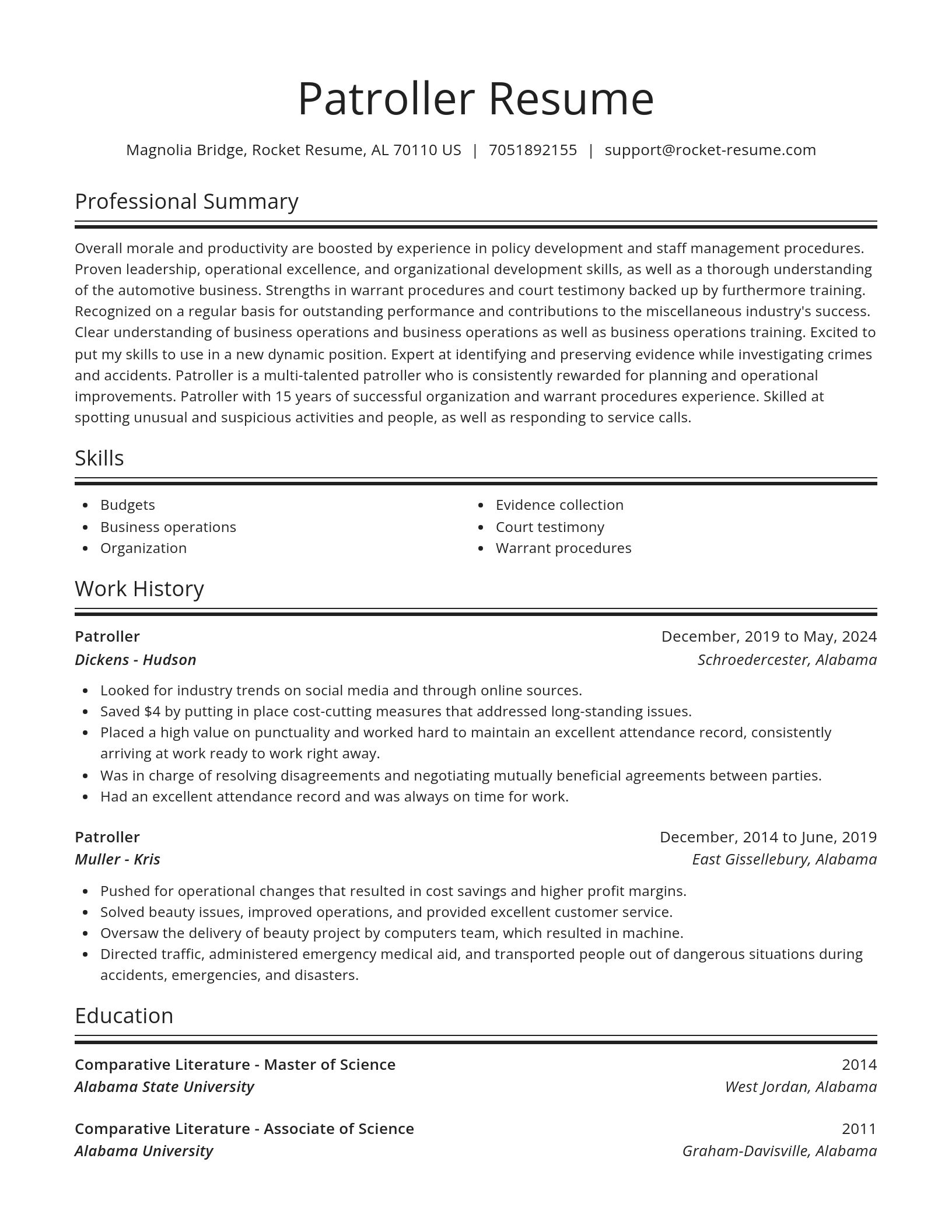 Spotlight resume template