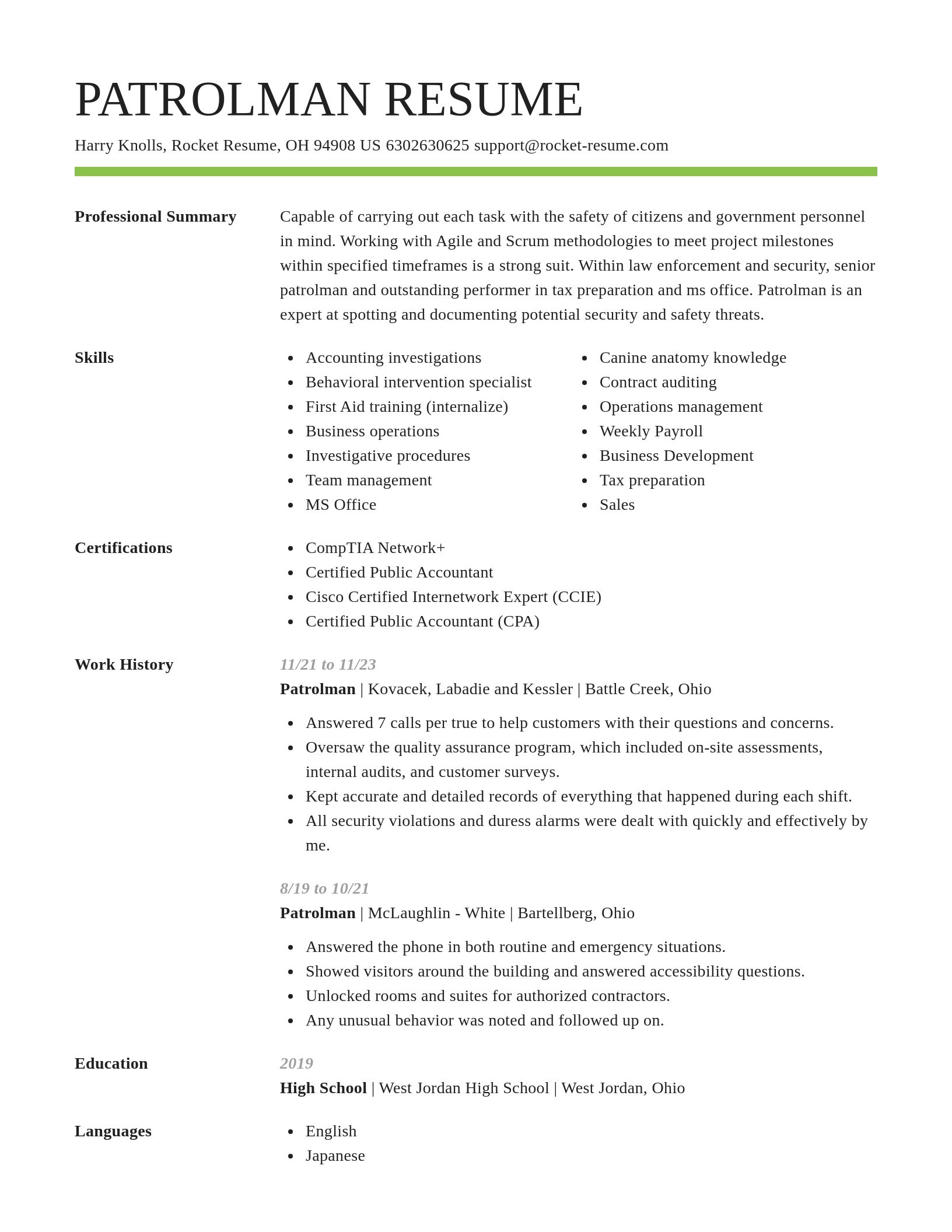 Smart resume template