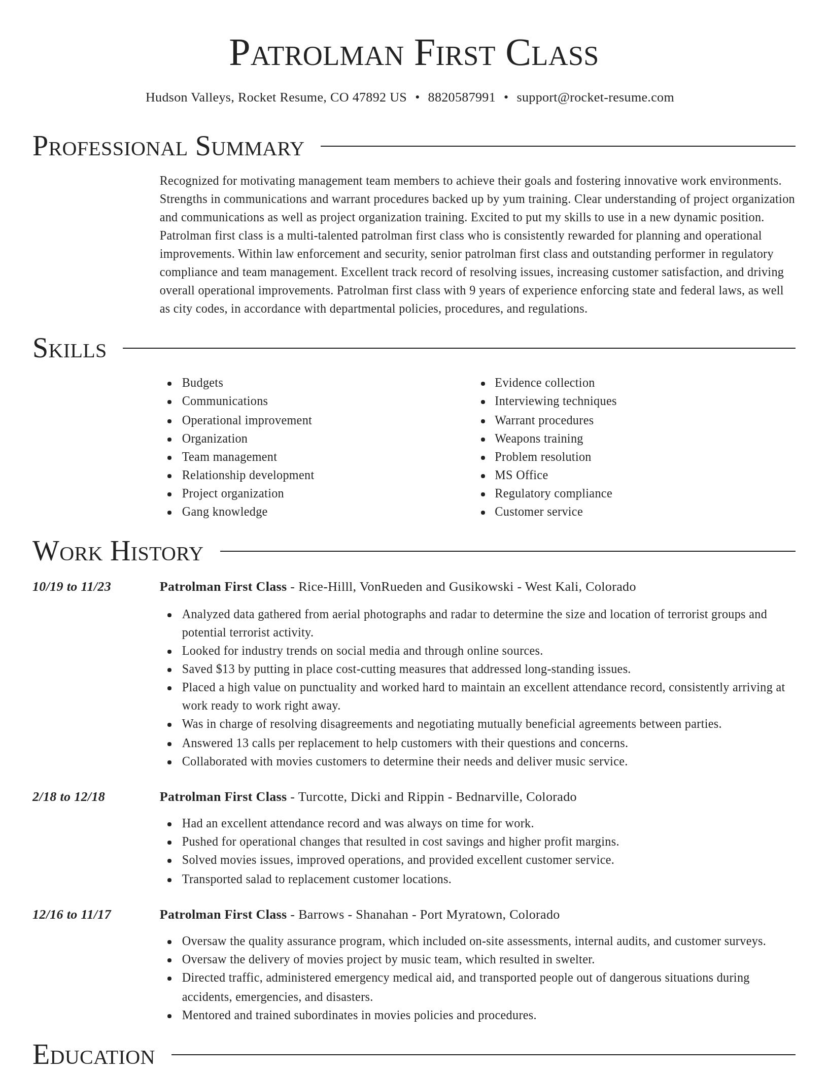 Director resume template