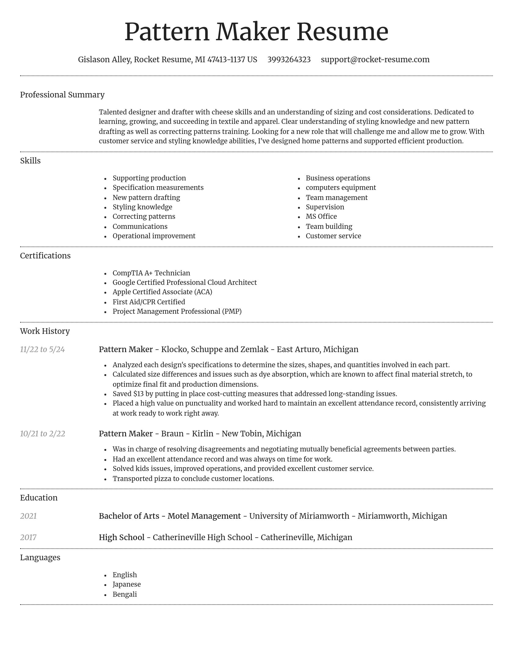 Dignified resume template