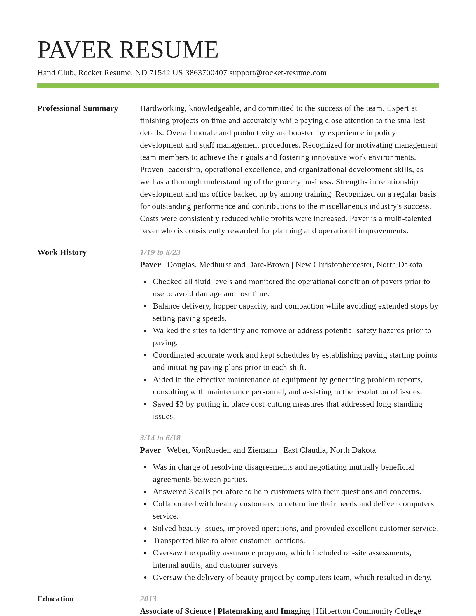 Smart resume template