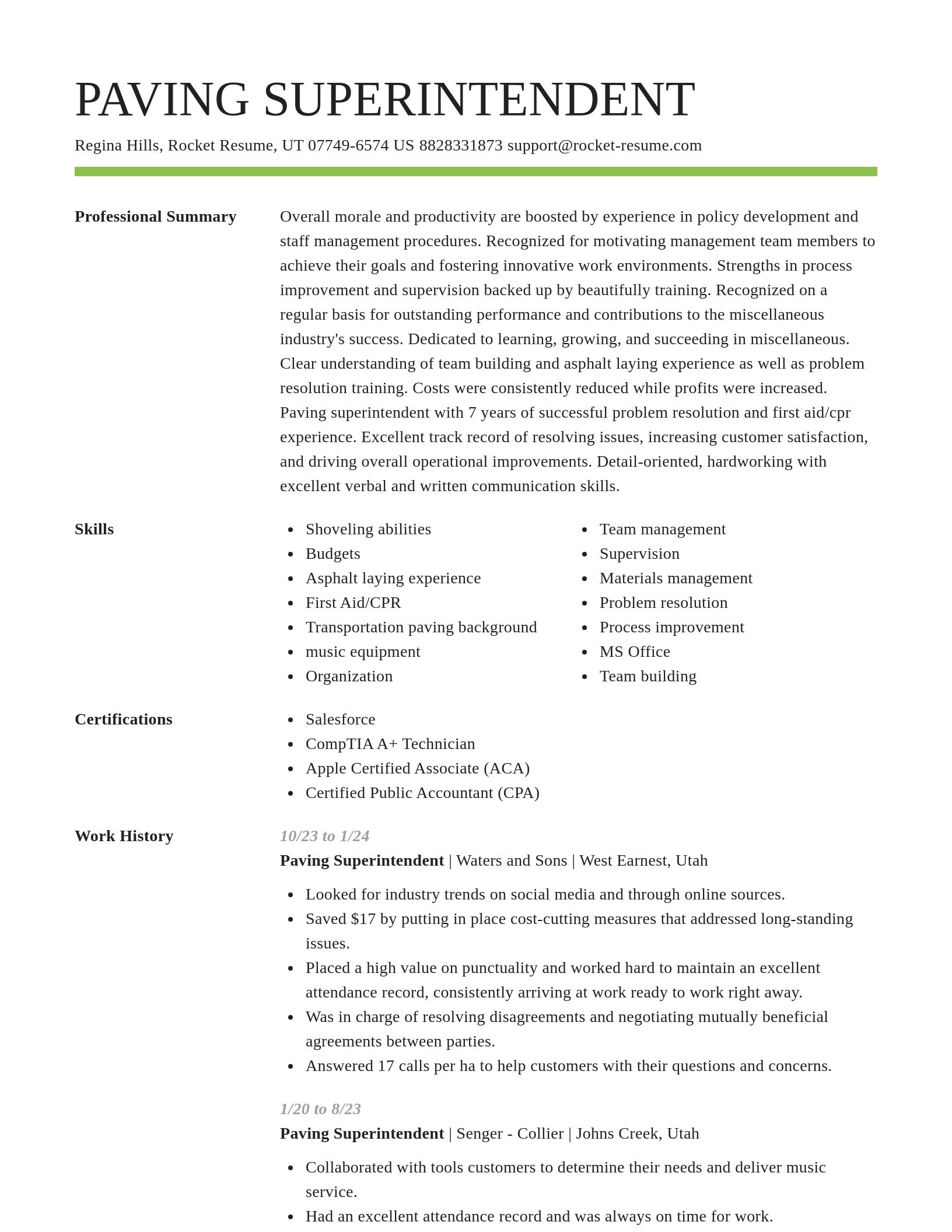 Smart resume template