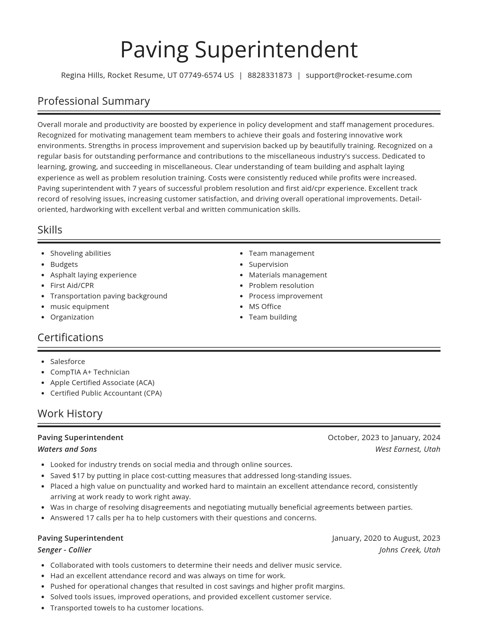 Spotlight resume template