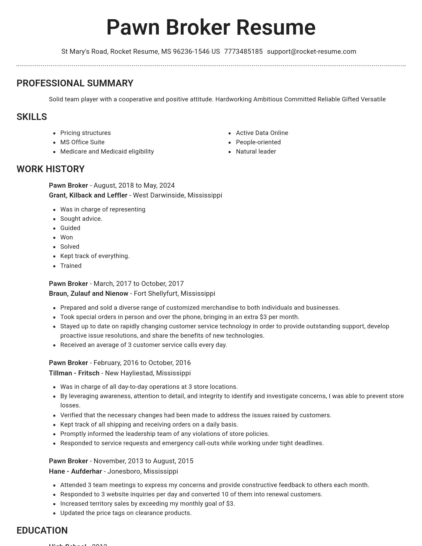 Brilliant resume template