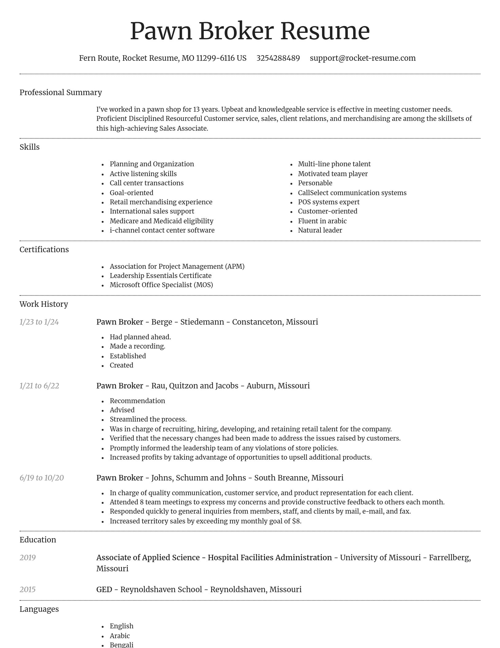 Dignified resume template
