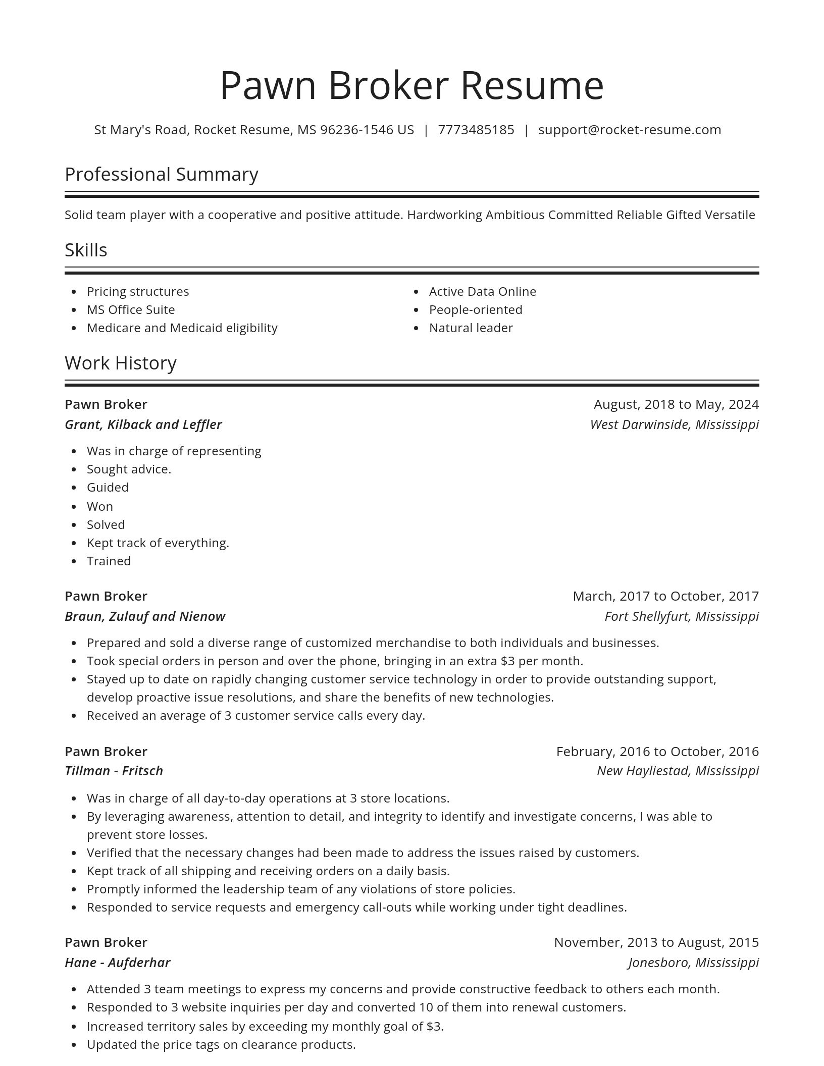 Spotlight resume template